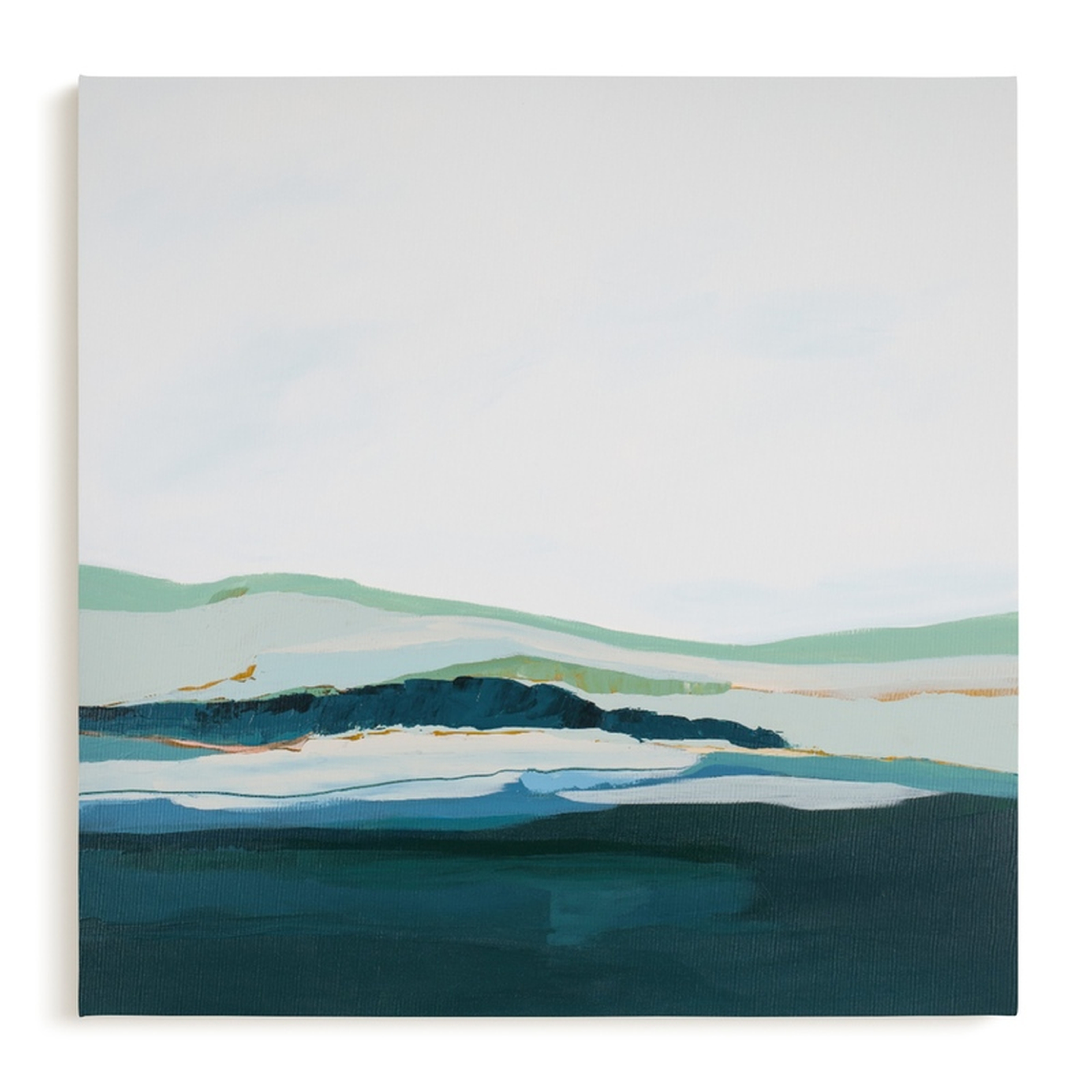 Pacific Seascape, 30x30, mint green_ canvas - Minted