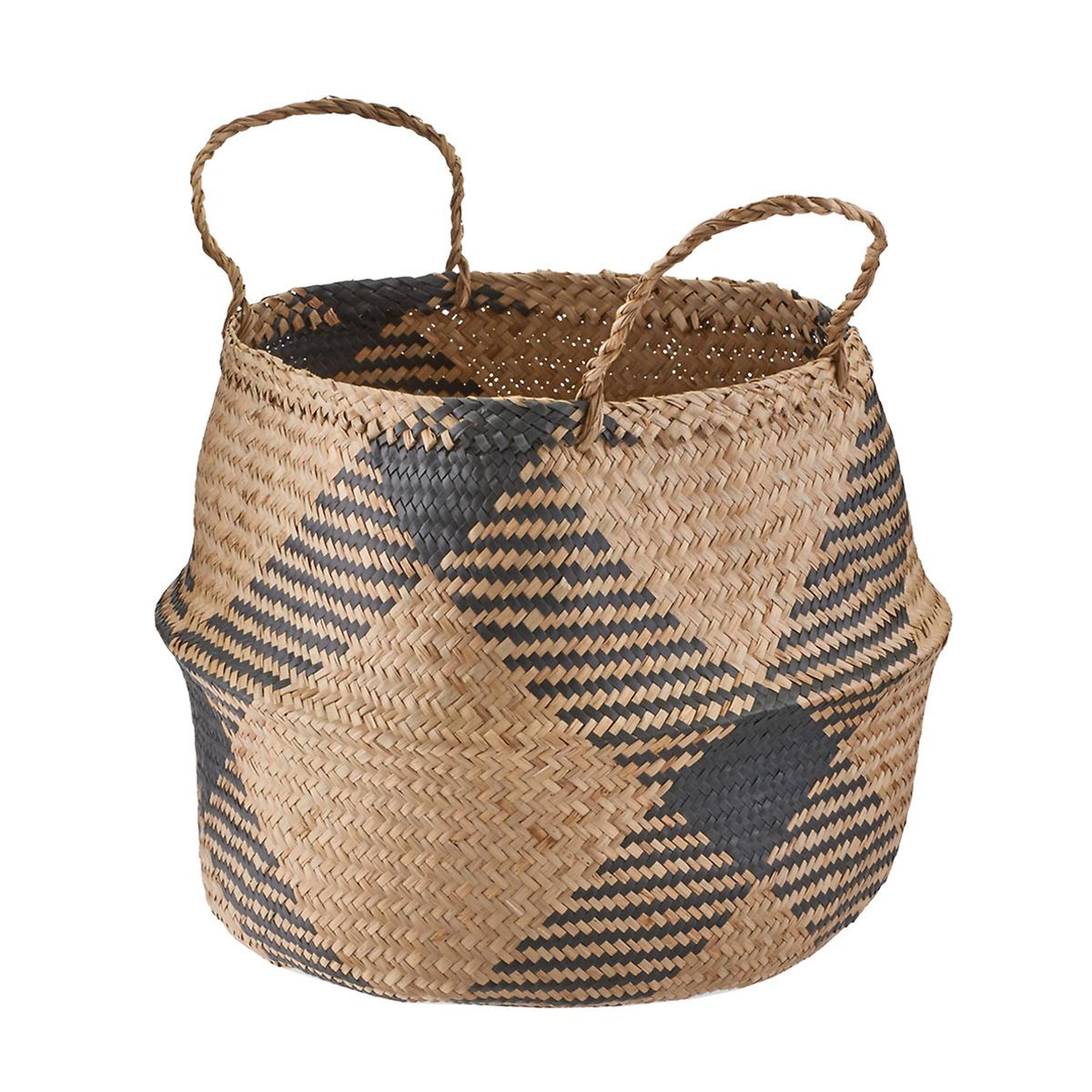 Large Diamonds Seagrass Belly Basket - containerstore.com