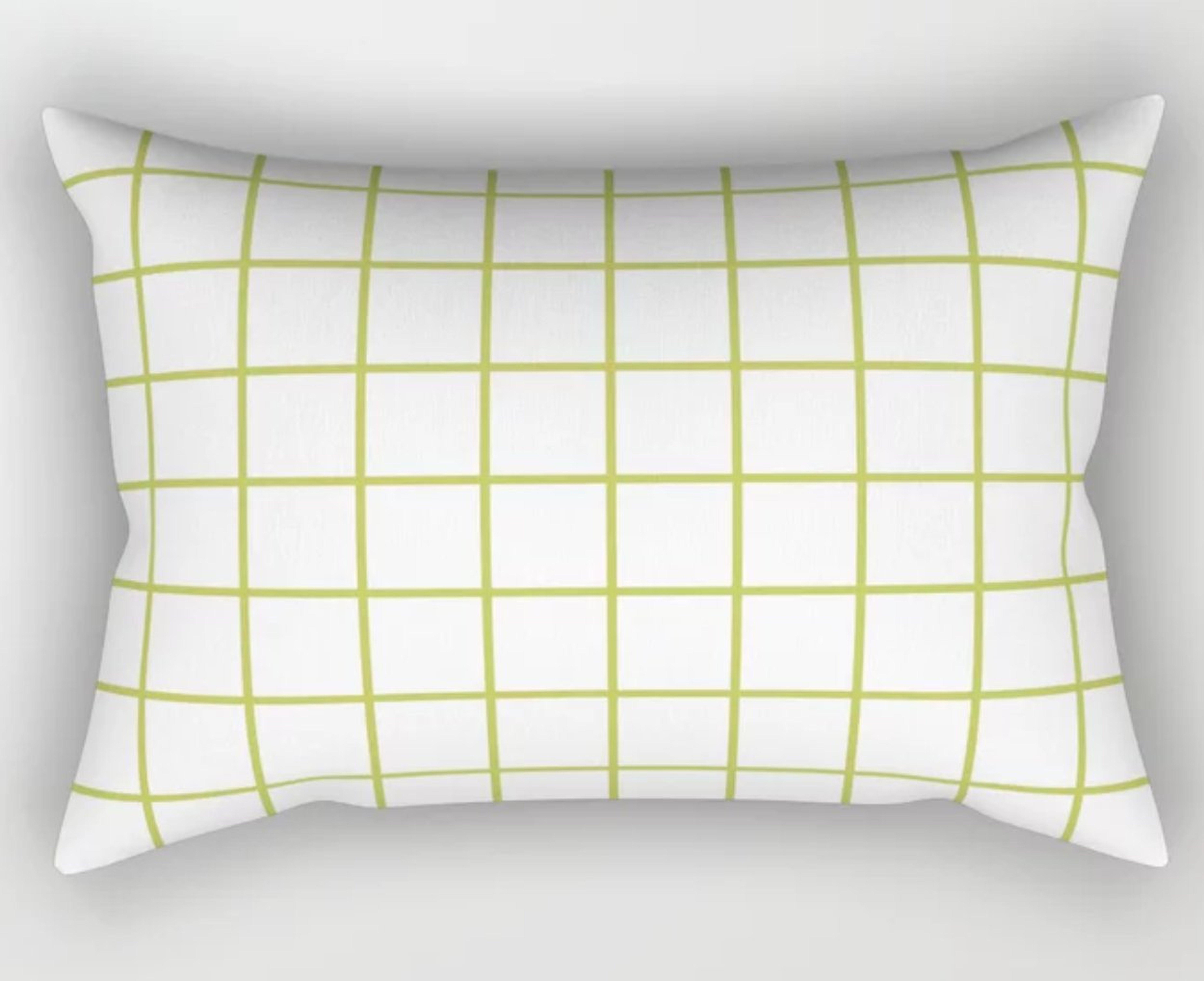 Grid Pattern Chartreuse Rectangular Pillow - Society6