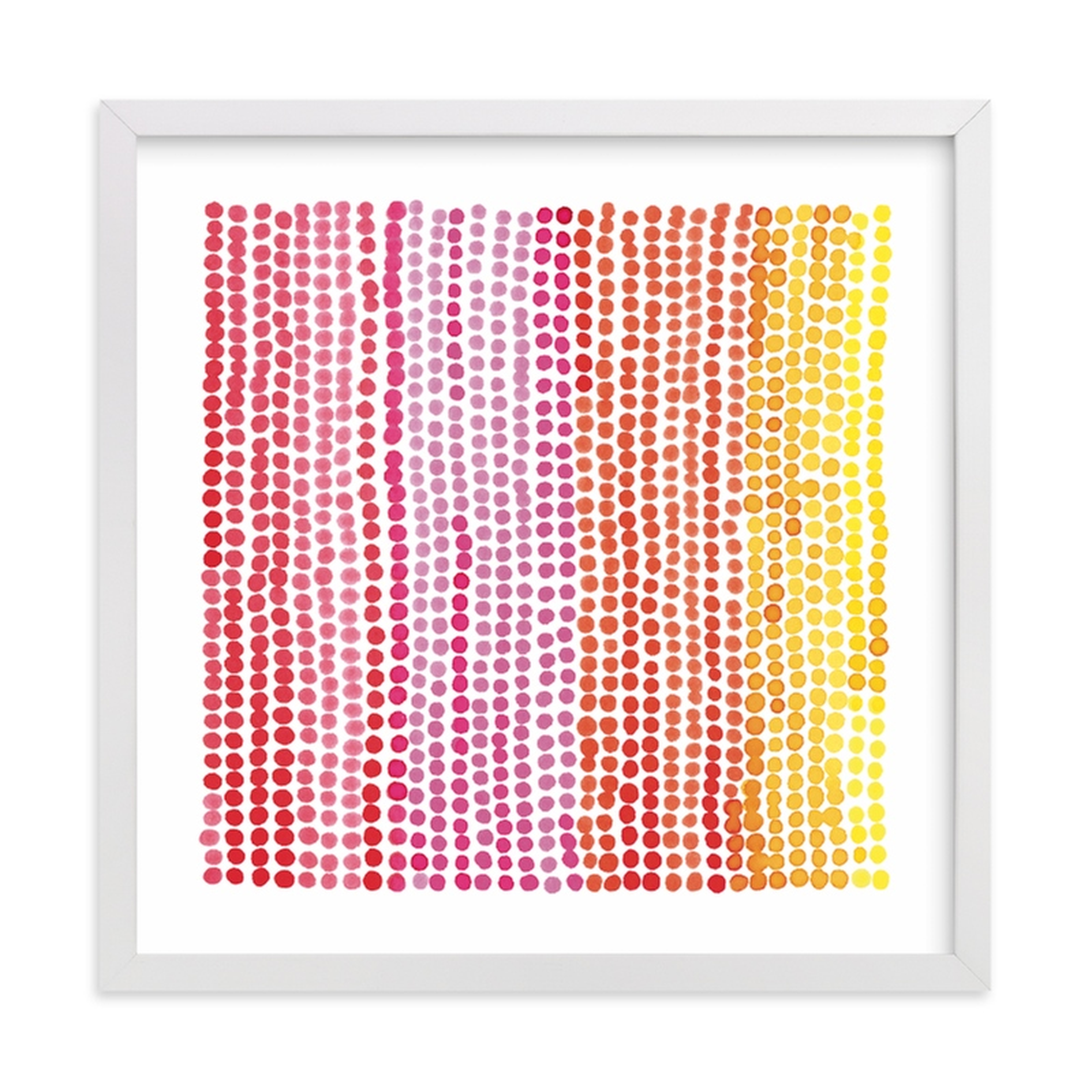 rainbow dots 1  - 11"x11" - classic white frame - Minted