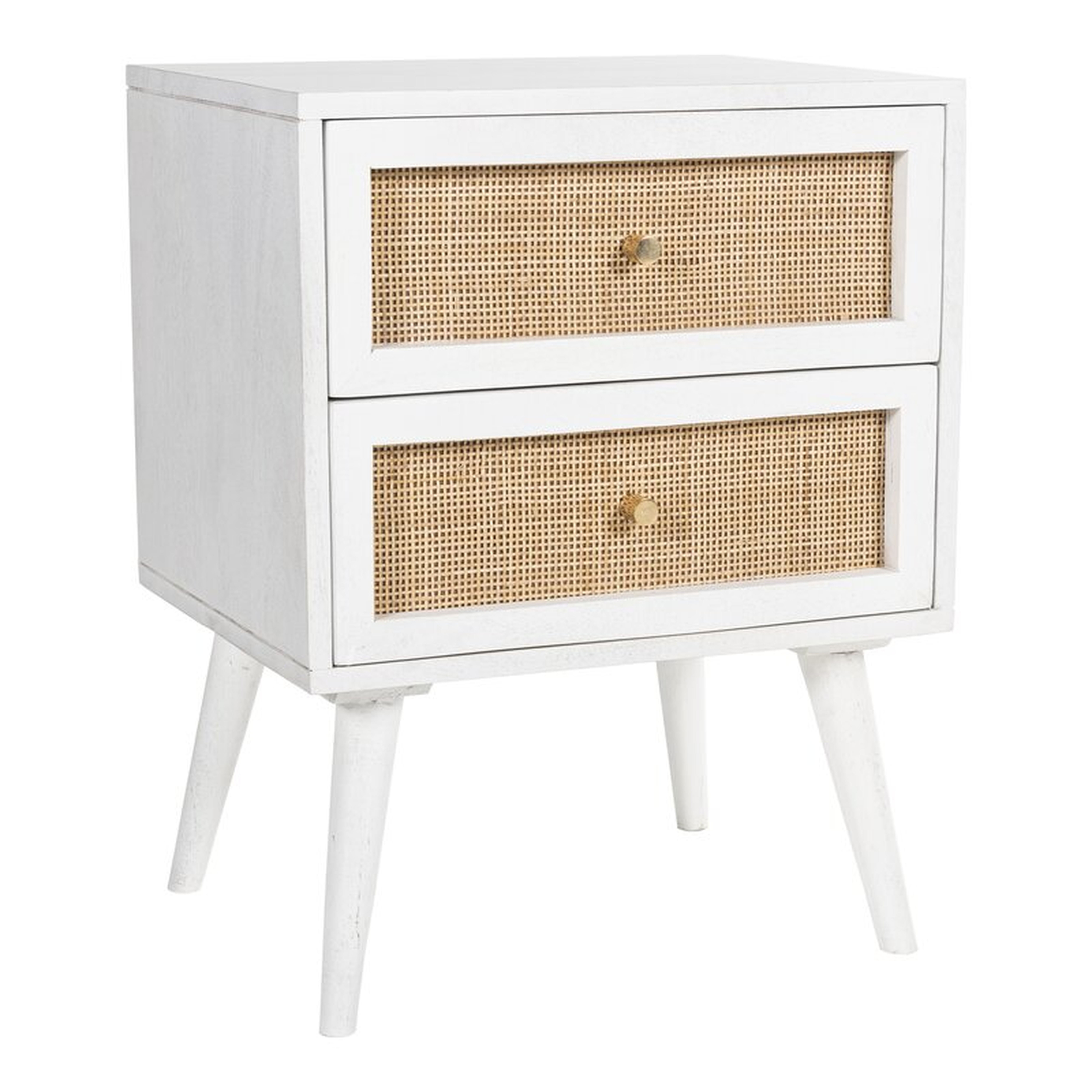 Morrow Solid Wood With Cane 2-Drawer Nightstand - Wayfair