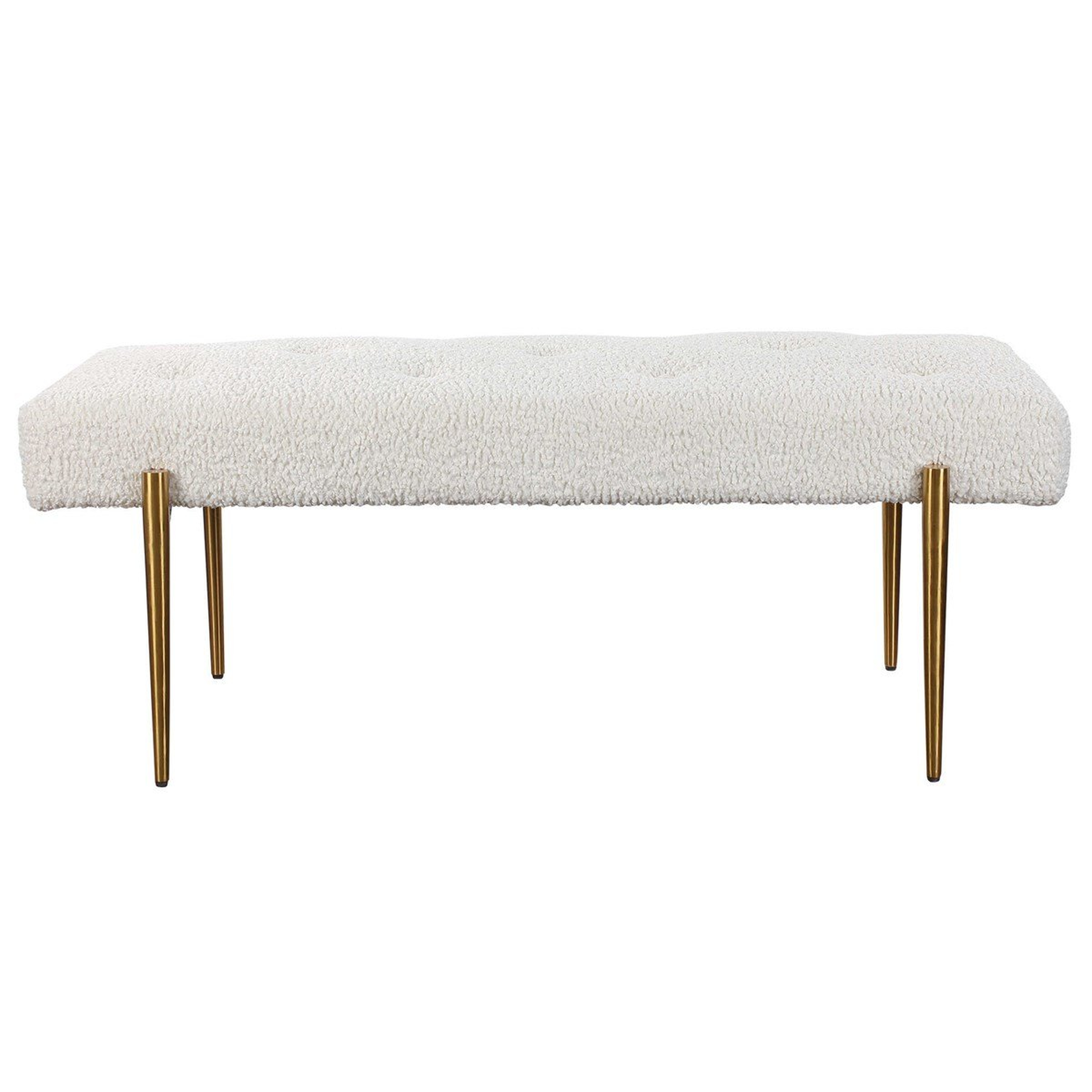 Olivier Bench, White Boucle - Hudsonhill Foundry