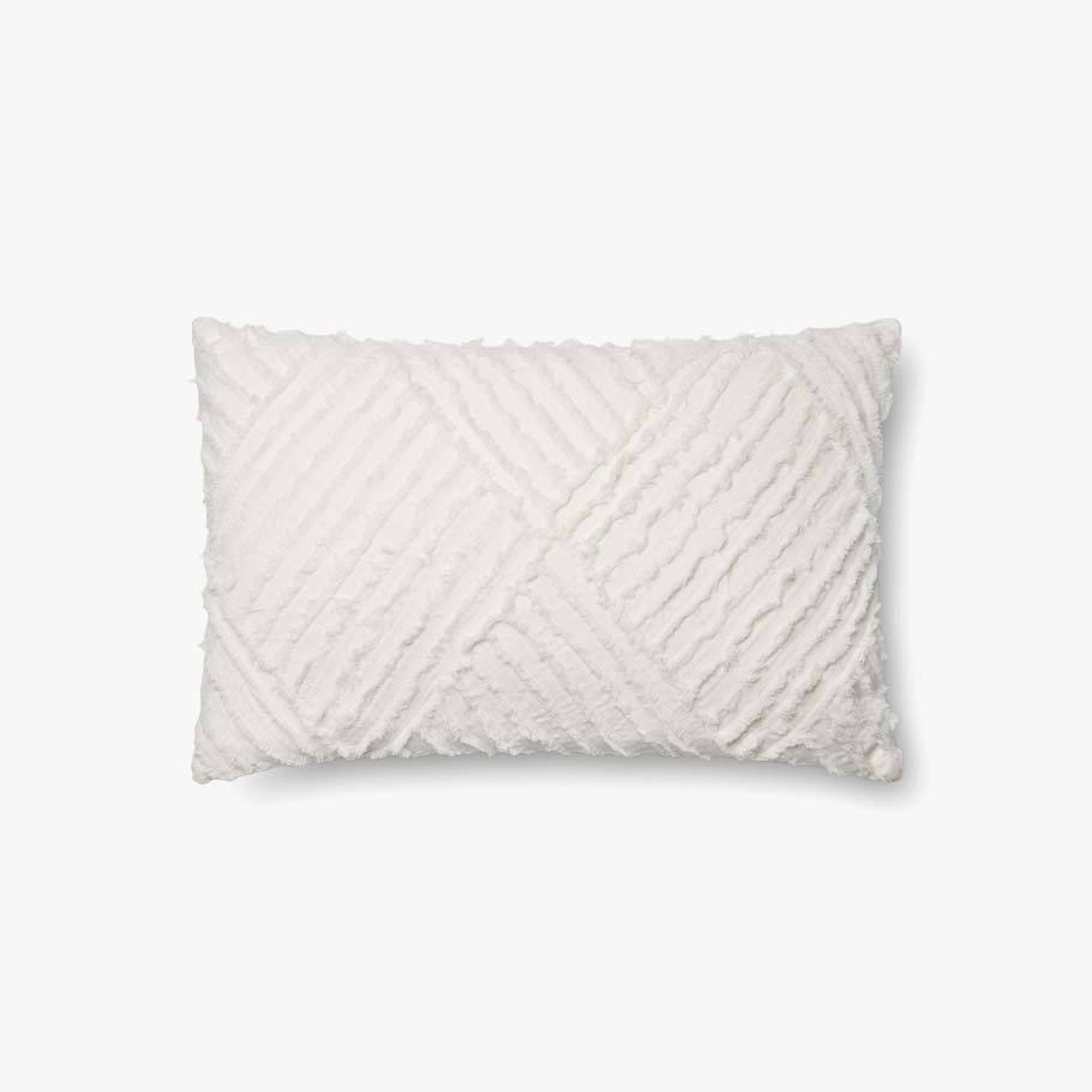 P1067 Mh White Pillow 13x21 Cover Only - Loloi Rugs