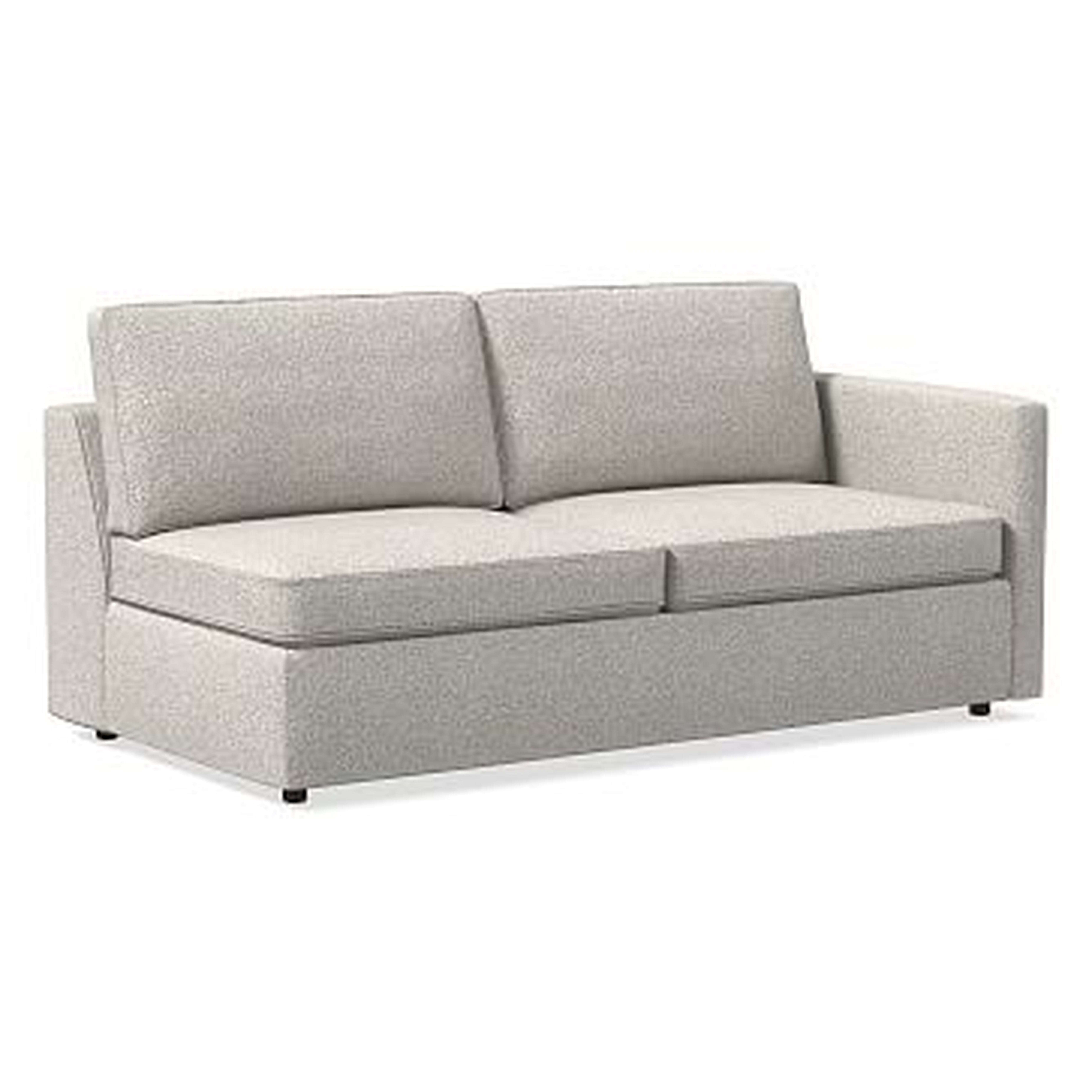 Harris Right Arm 75" Sofa, Poly, Chenille Tweed, Irongate, - West Elm