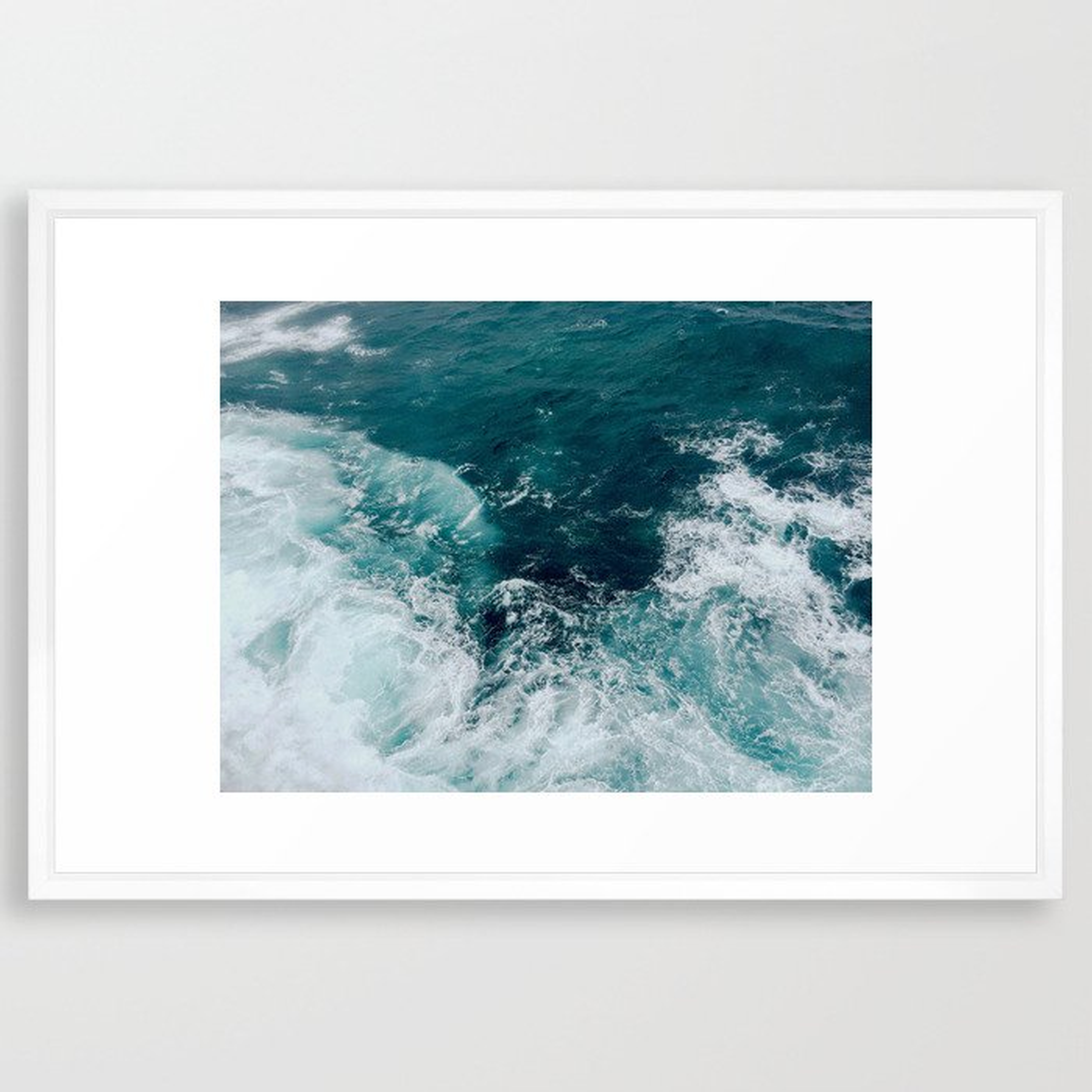 Ocean Waves (Teal) - 26" x 38" - vector white - Society6