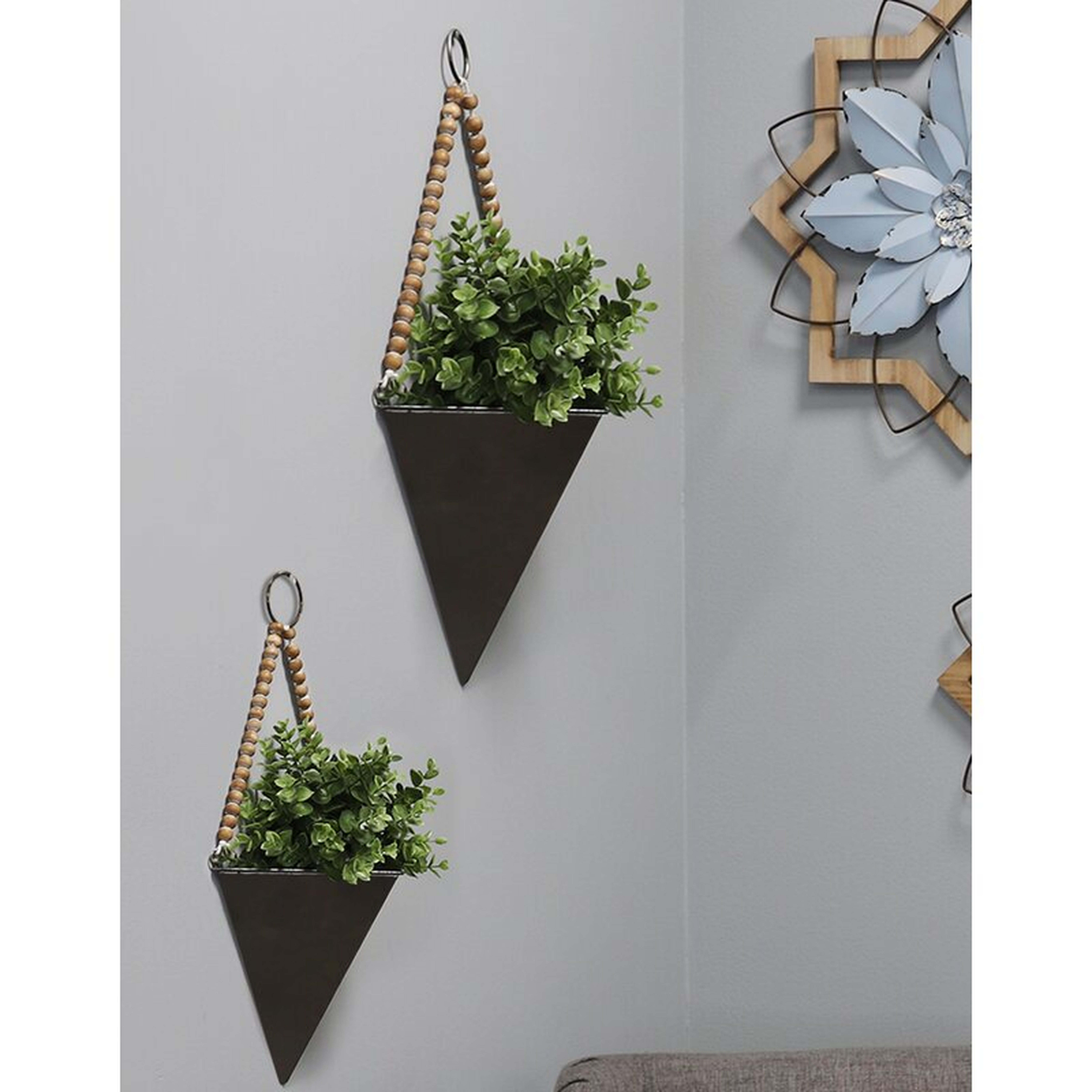 Horrell 2 Piece Iron Wall Planter Set - Wayfair