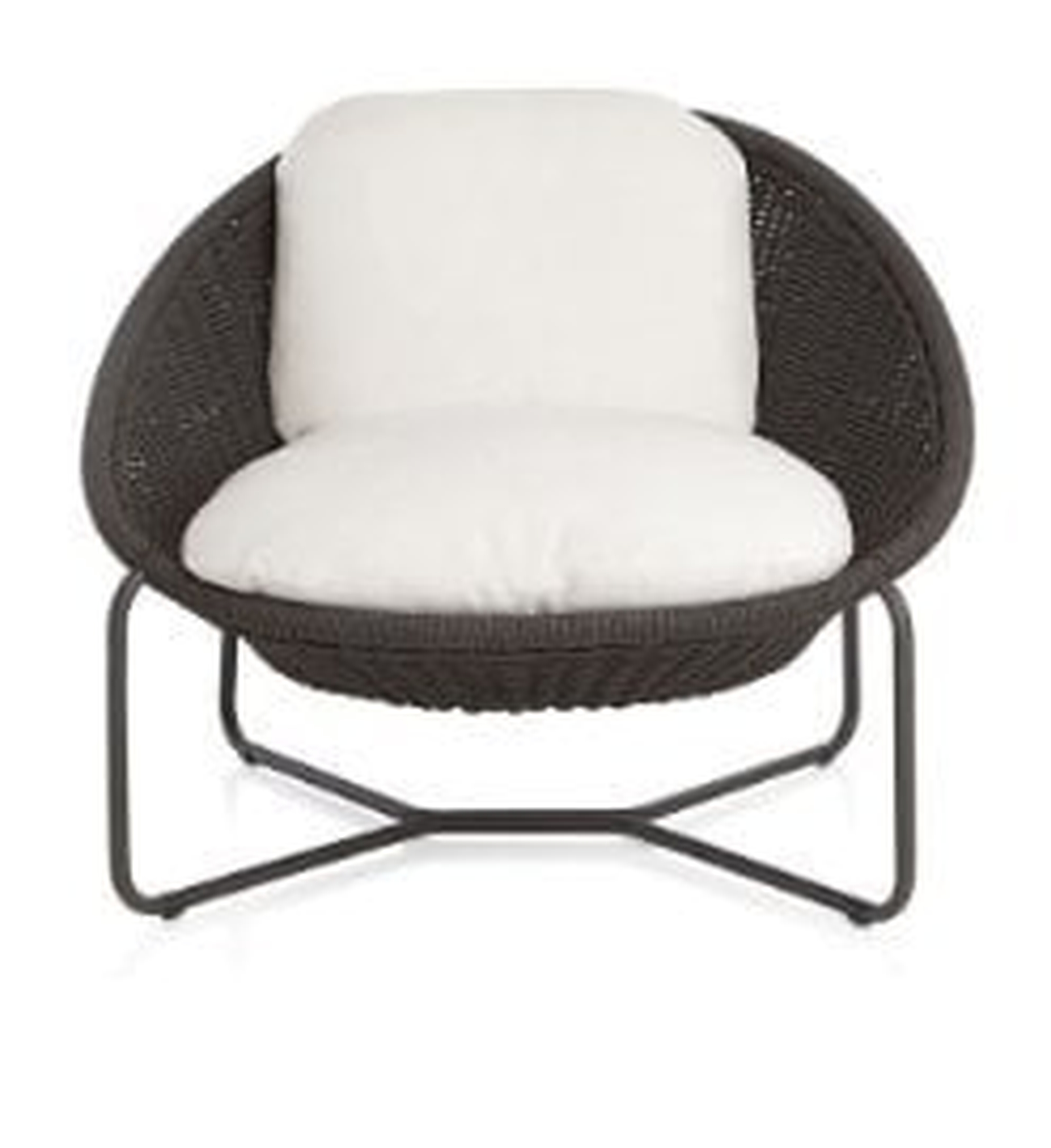 Morocco Graphite Oval Lounge Chair with Cushion - Crate and Barrel