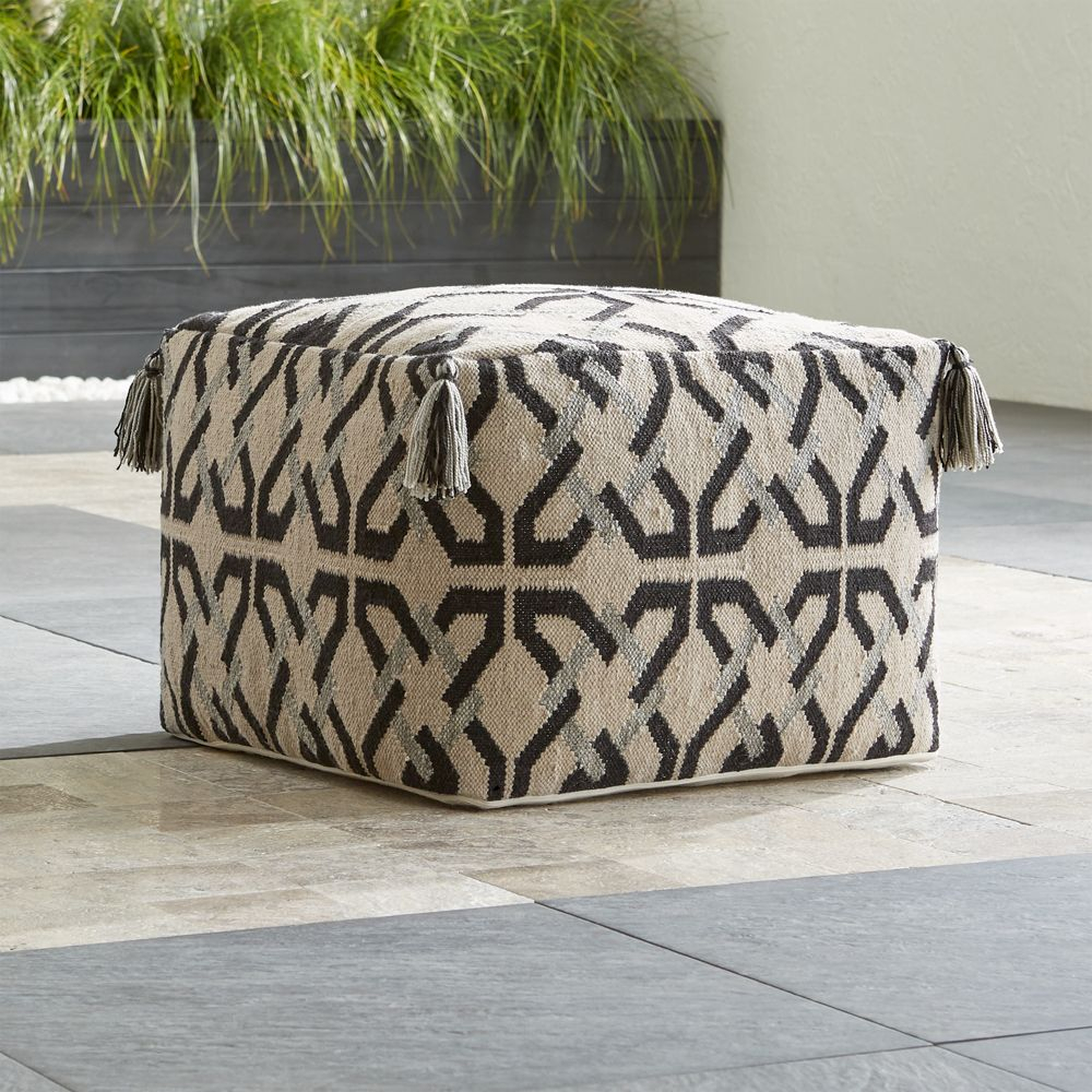 Mohave Outdoor Pouf - Crate and Barrel