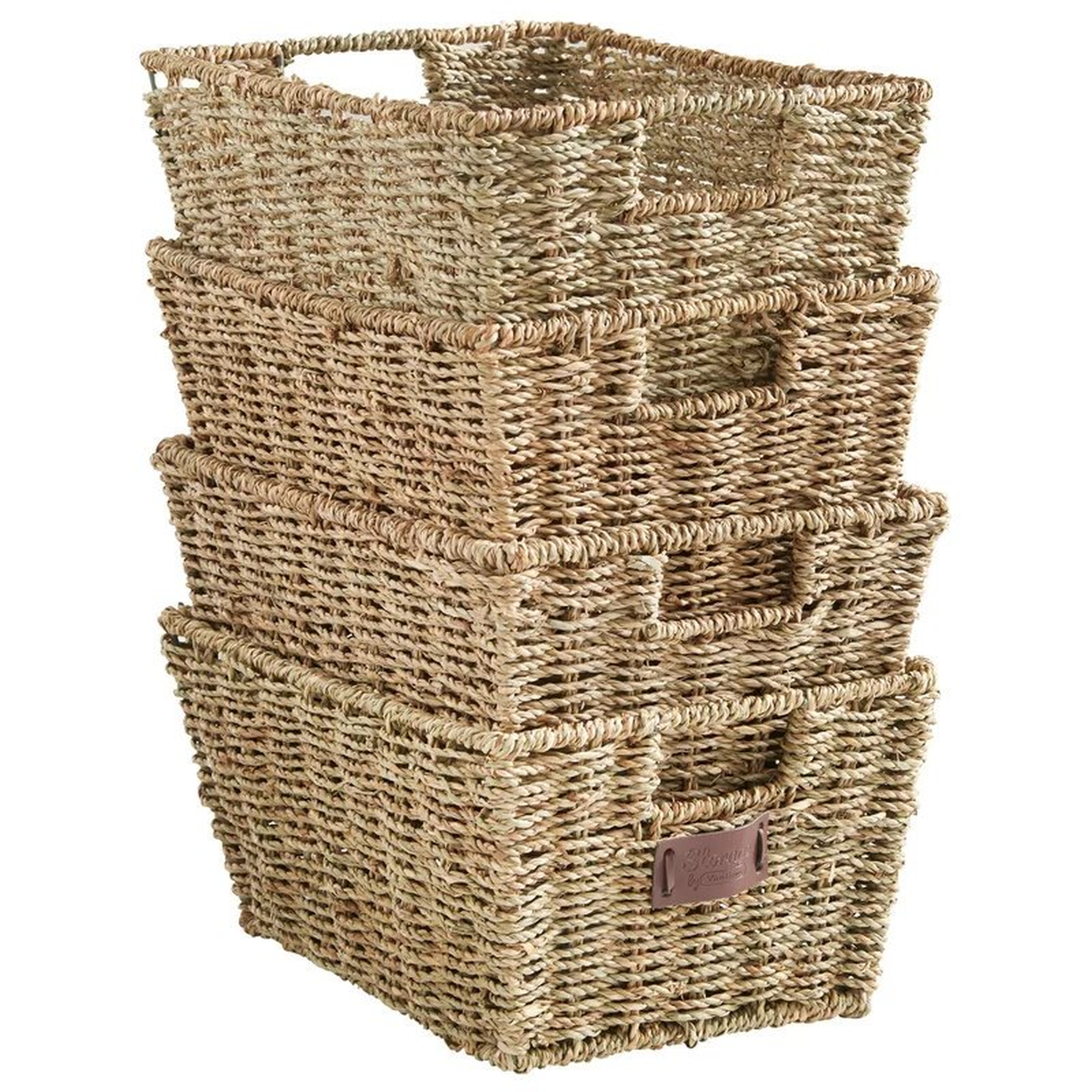 Storage Rattan Basket set of 4 - Wayfair