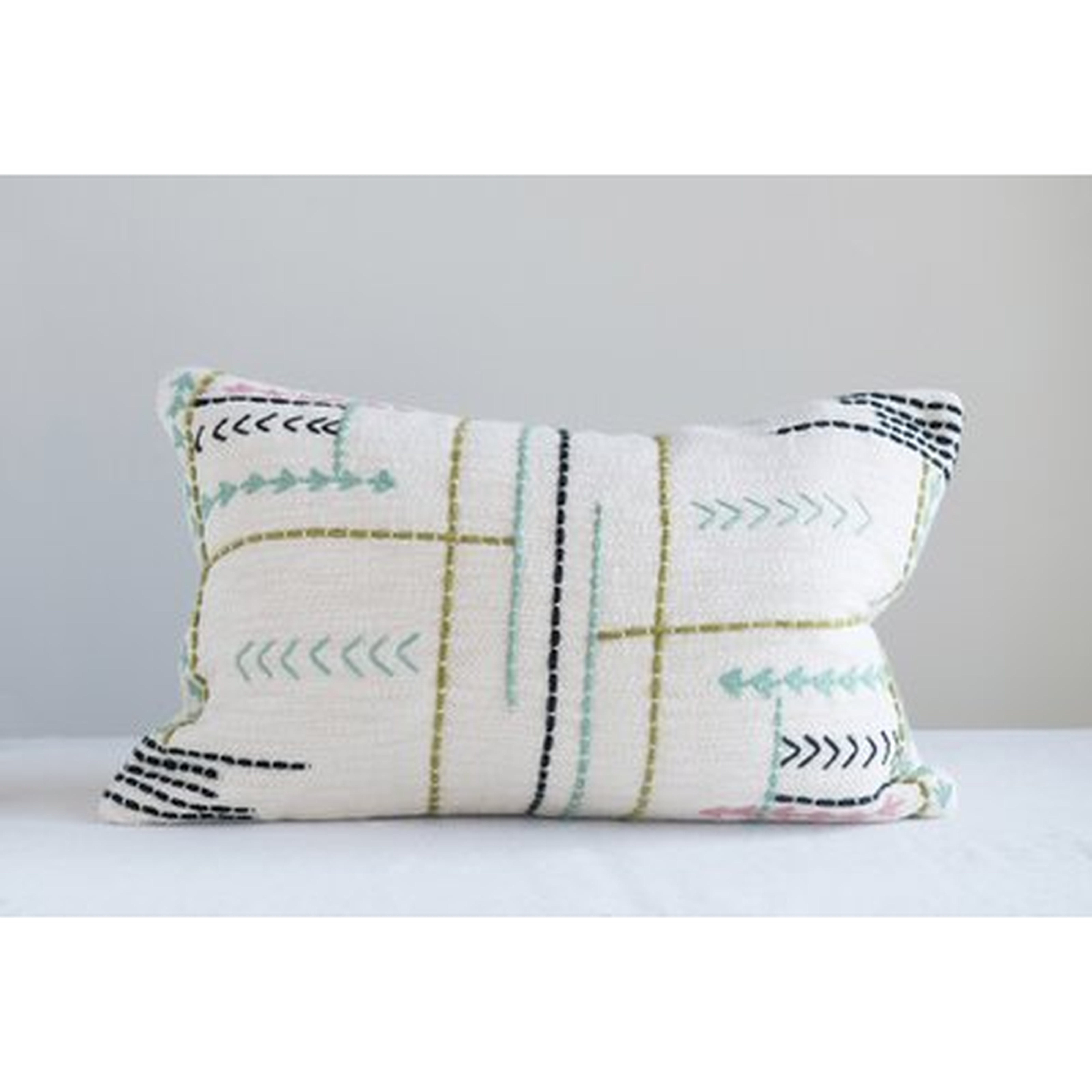 Cotton Geometric Lumbar Pillow - Wayfair