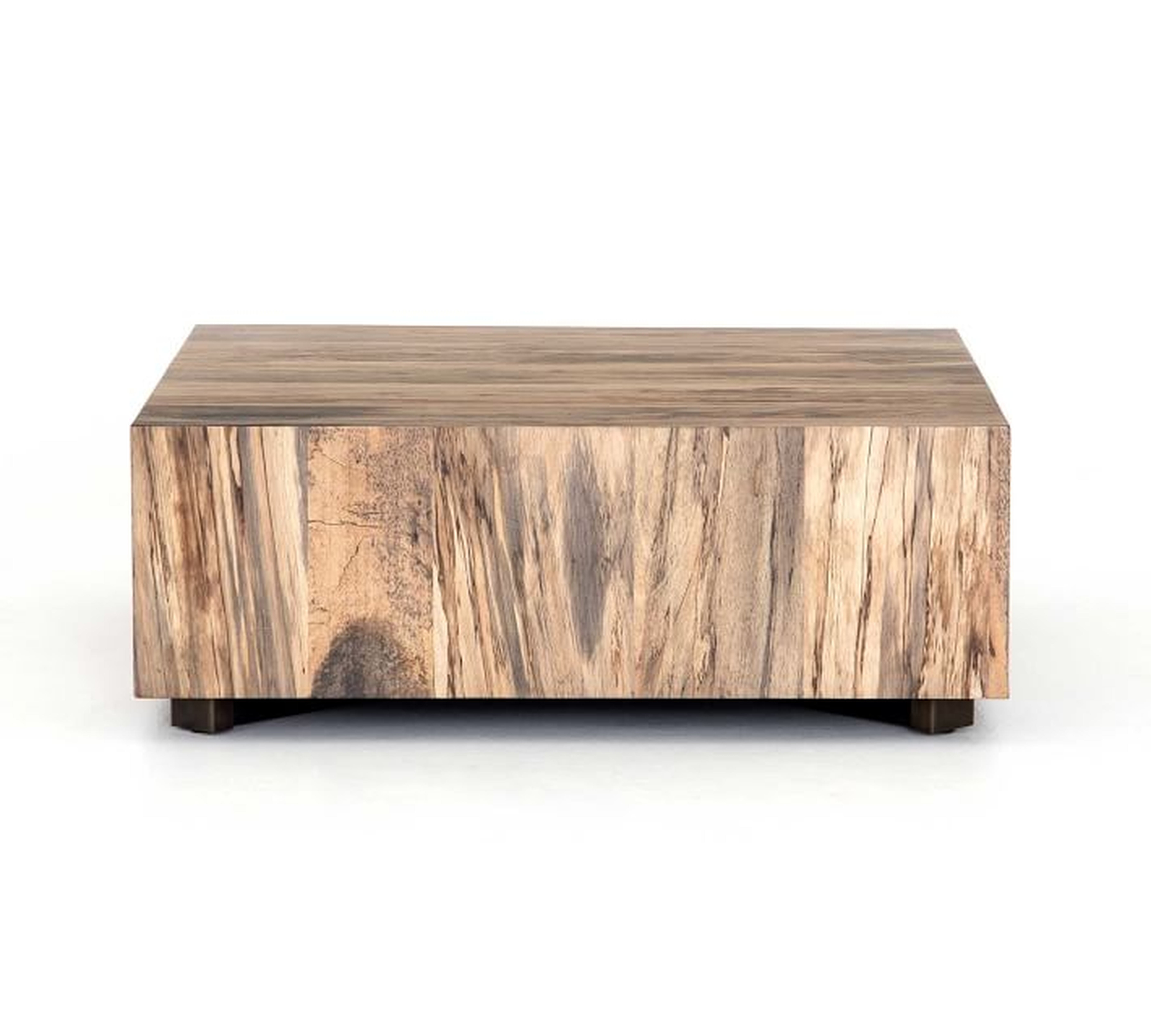 Terri 40" Cube Coffee Table, Primavera Wood & Iron - Pottery Barn