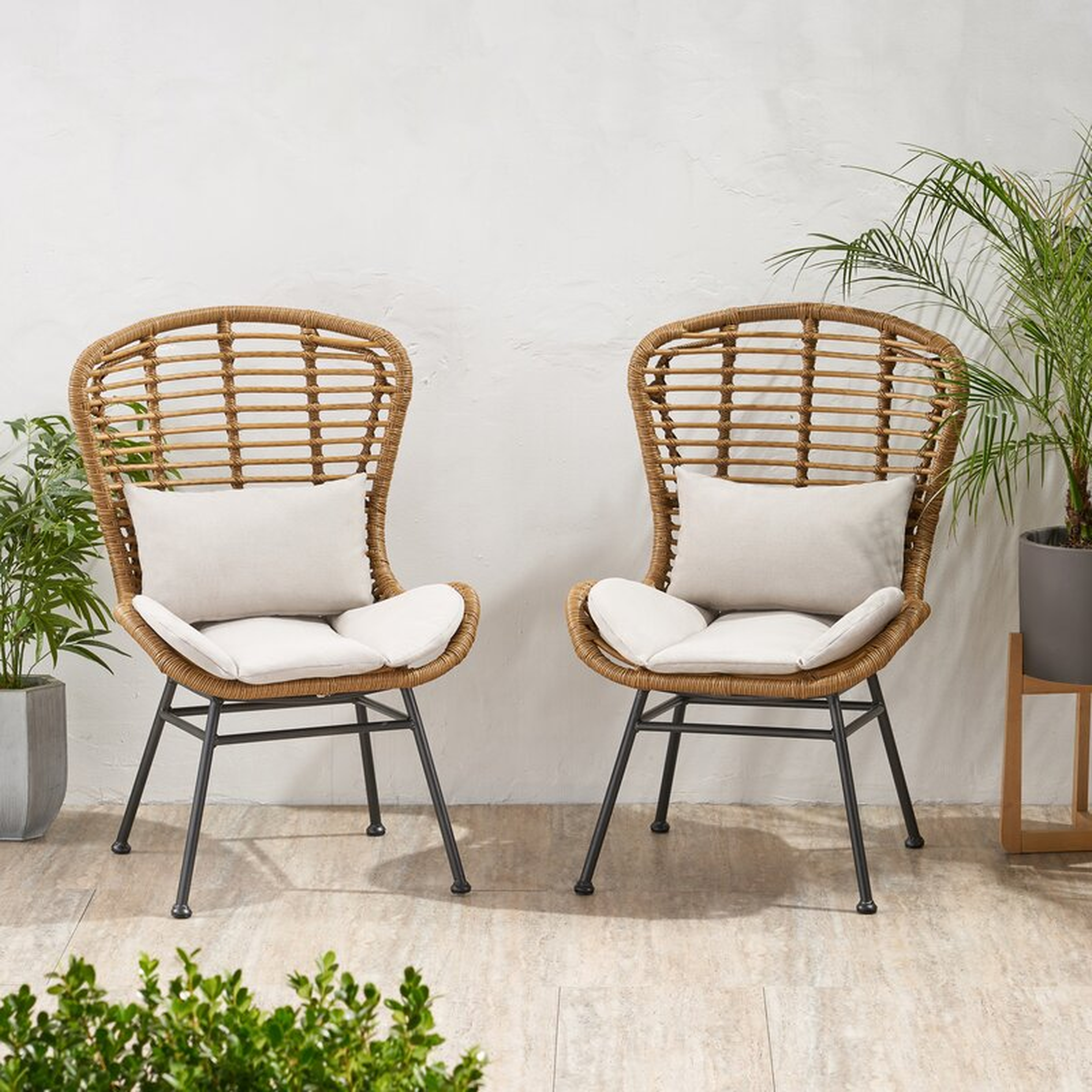 Nagata Patio Chair with Cushions (Set of 2) - Wayfair