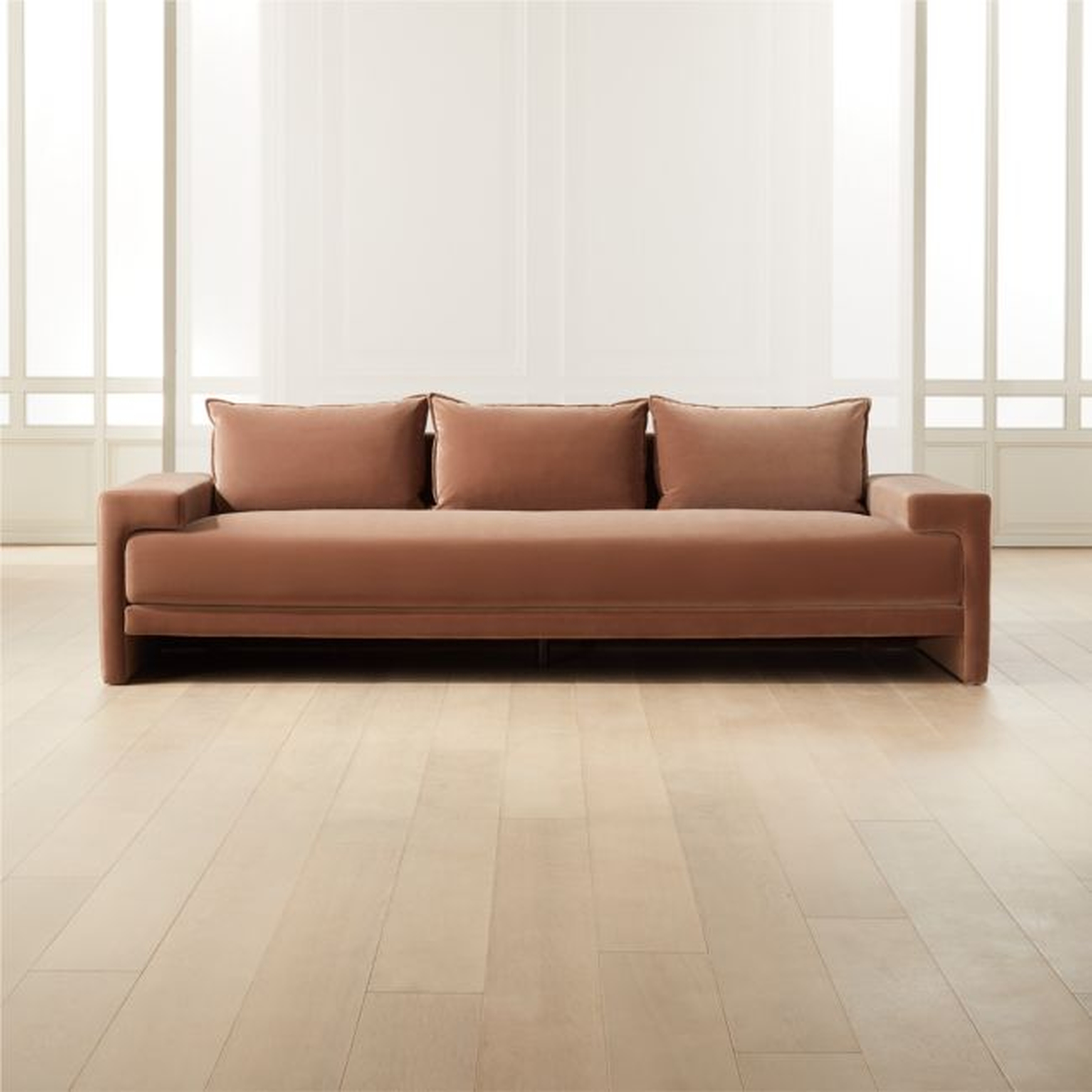Camden Rye Velvet Sofa - CB2