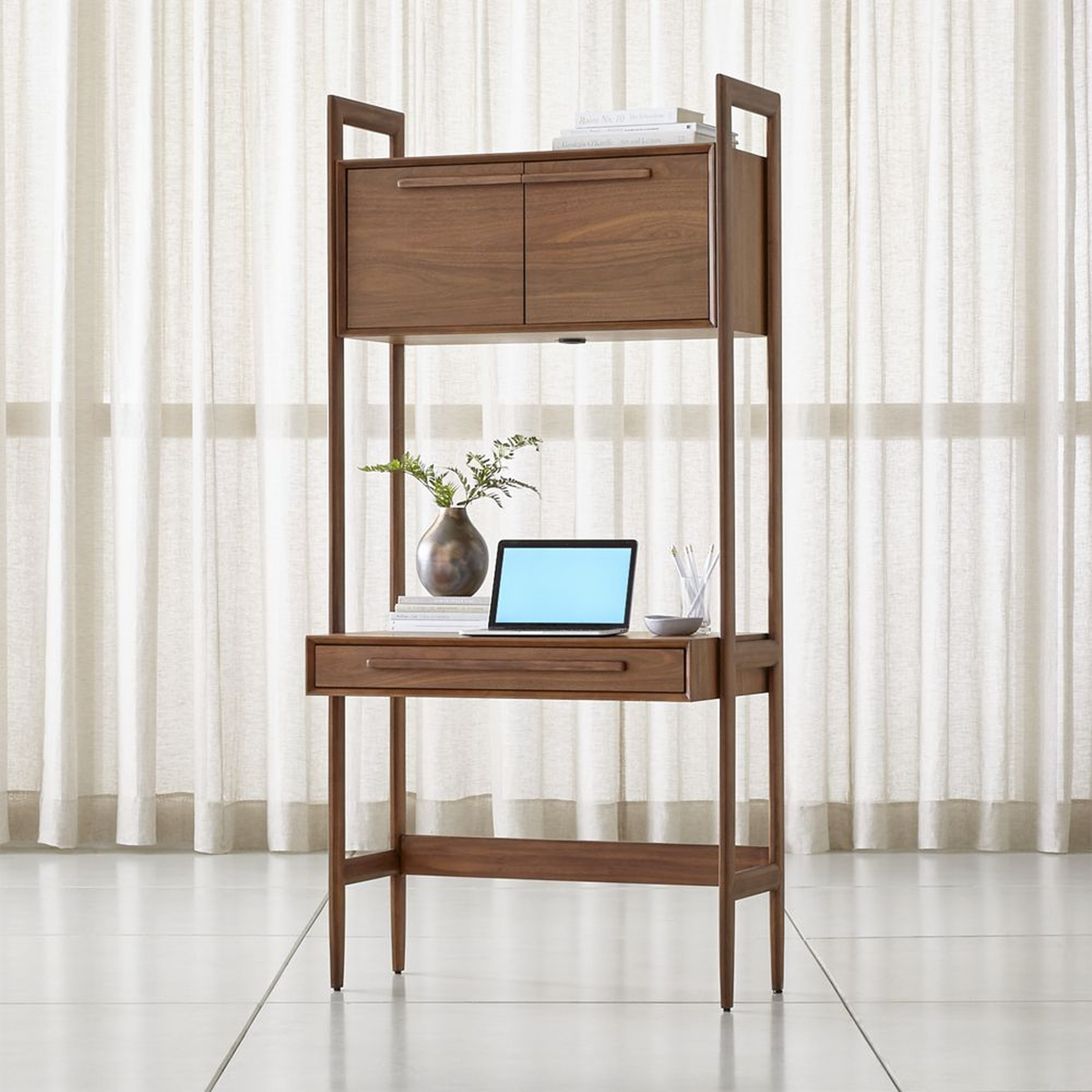 Tate Bookcase Desk with Power - Crate and Barrel