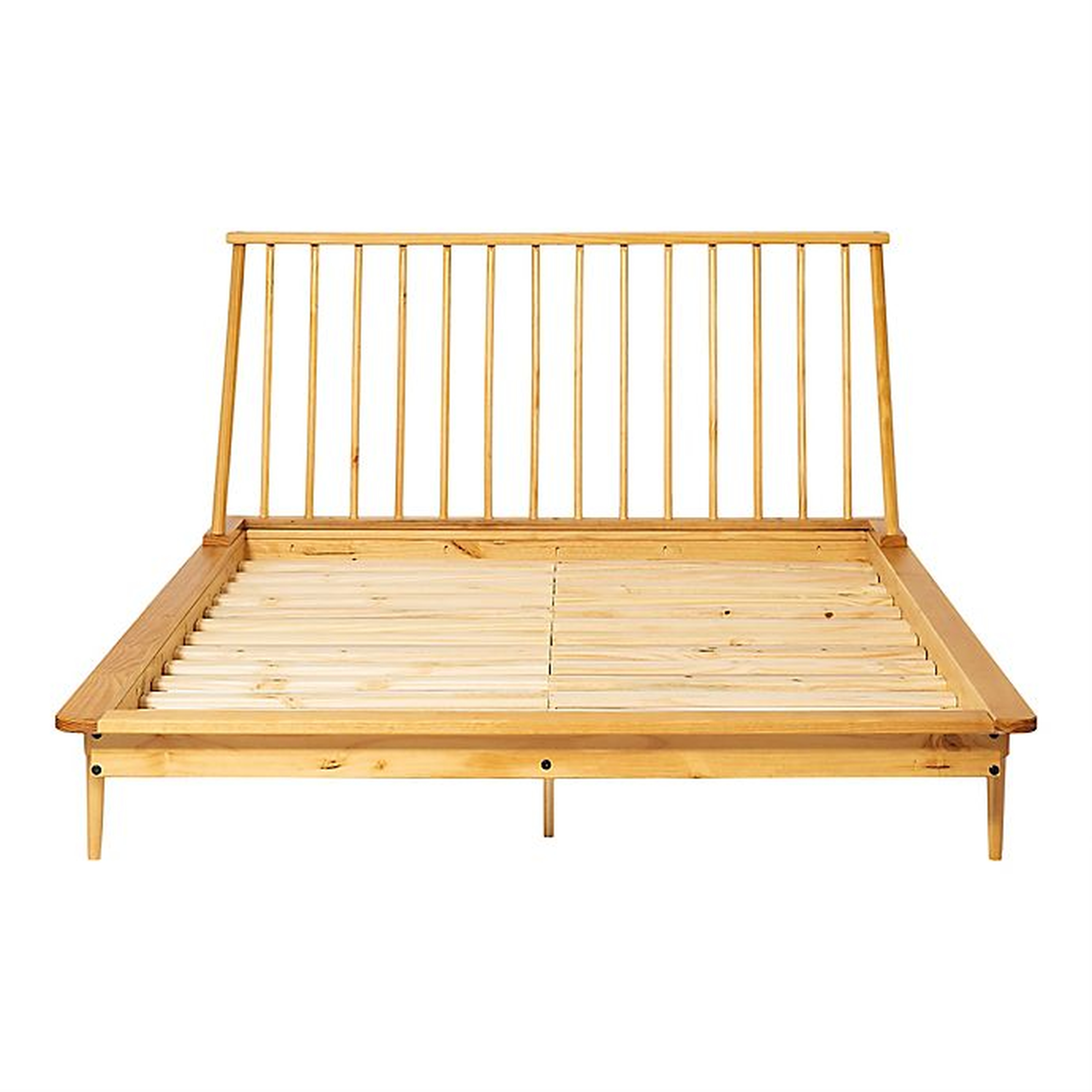 Brizo Spindle Back Solid Wood Bed, Light Oak, Queen - Cove Goods