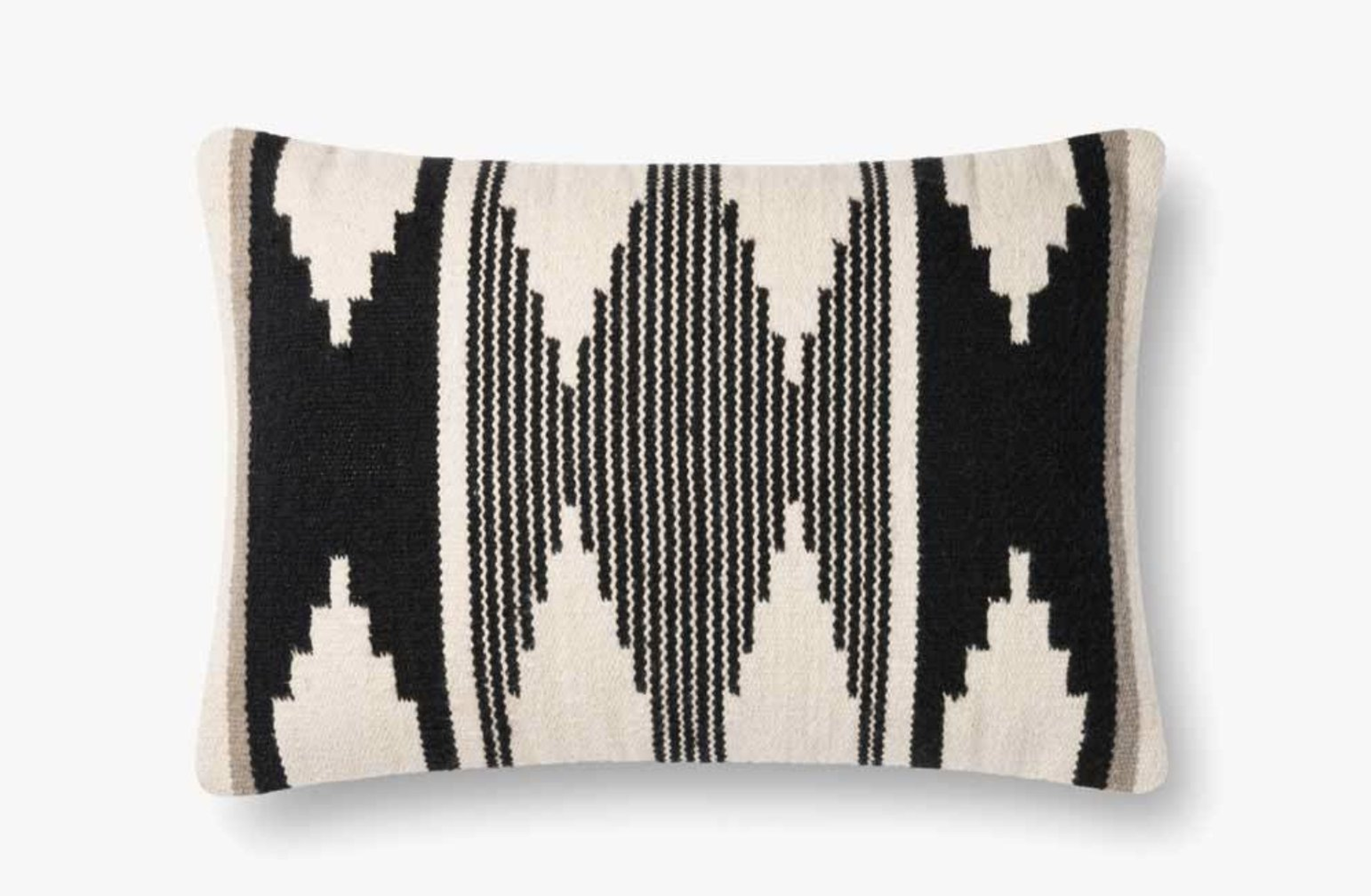 P1118 MH BLACK / IVORY - poly filled - Loloi Rugs