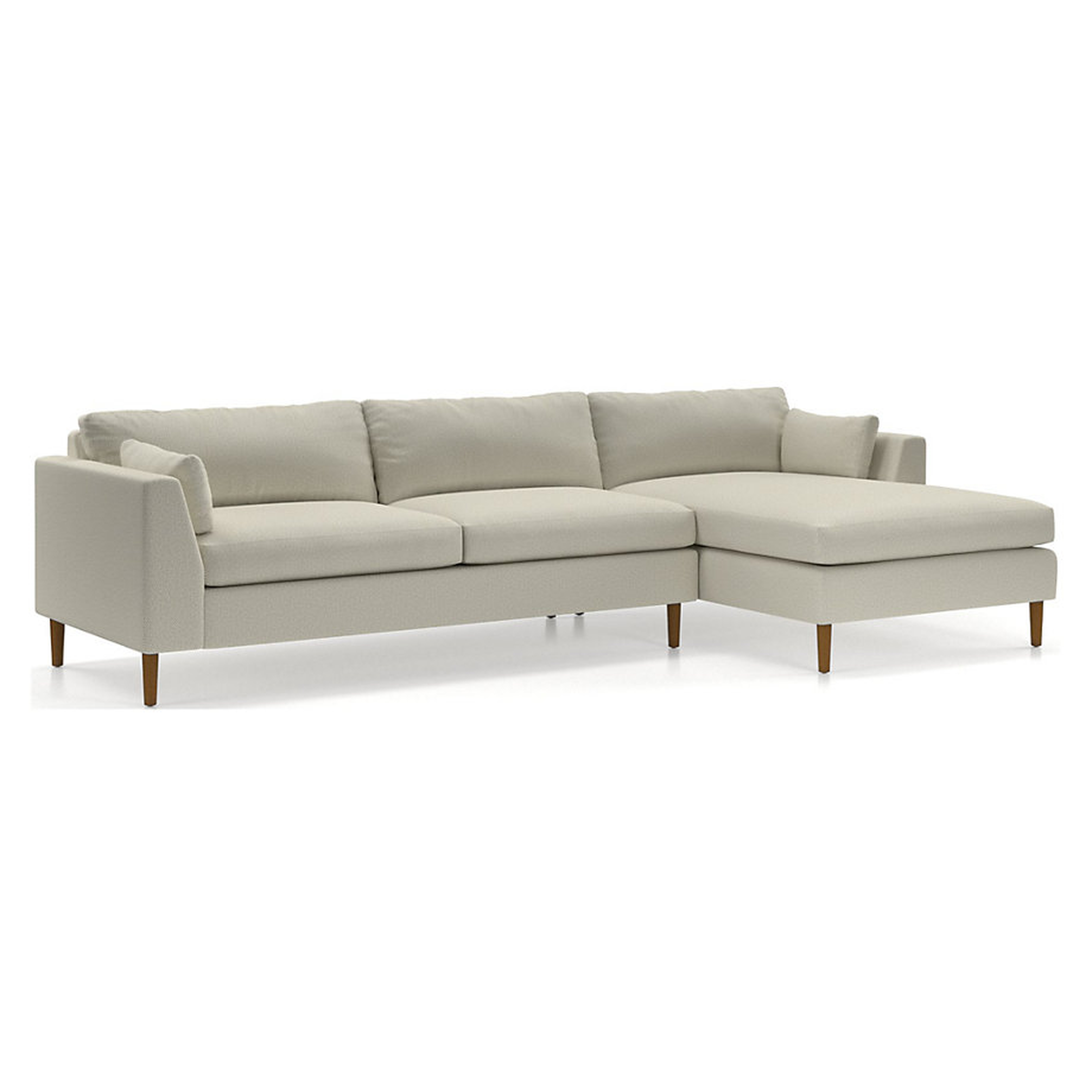 Avondale Wood Leg 2-Piece Sectional - Crate and Barrel