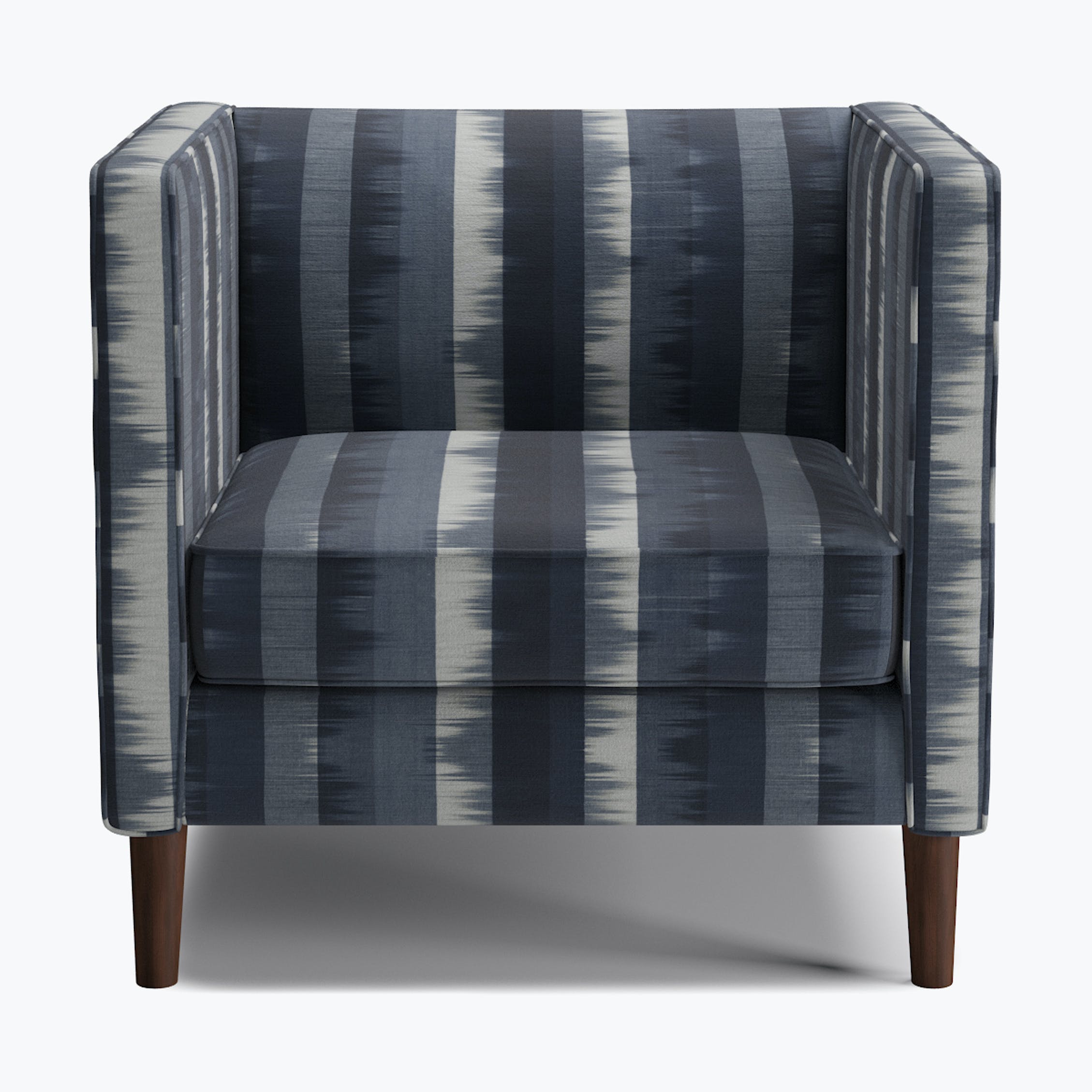 Tuxedo Chair - Indigo Ikat Stripe - The Inside
