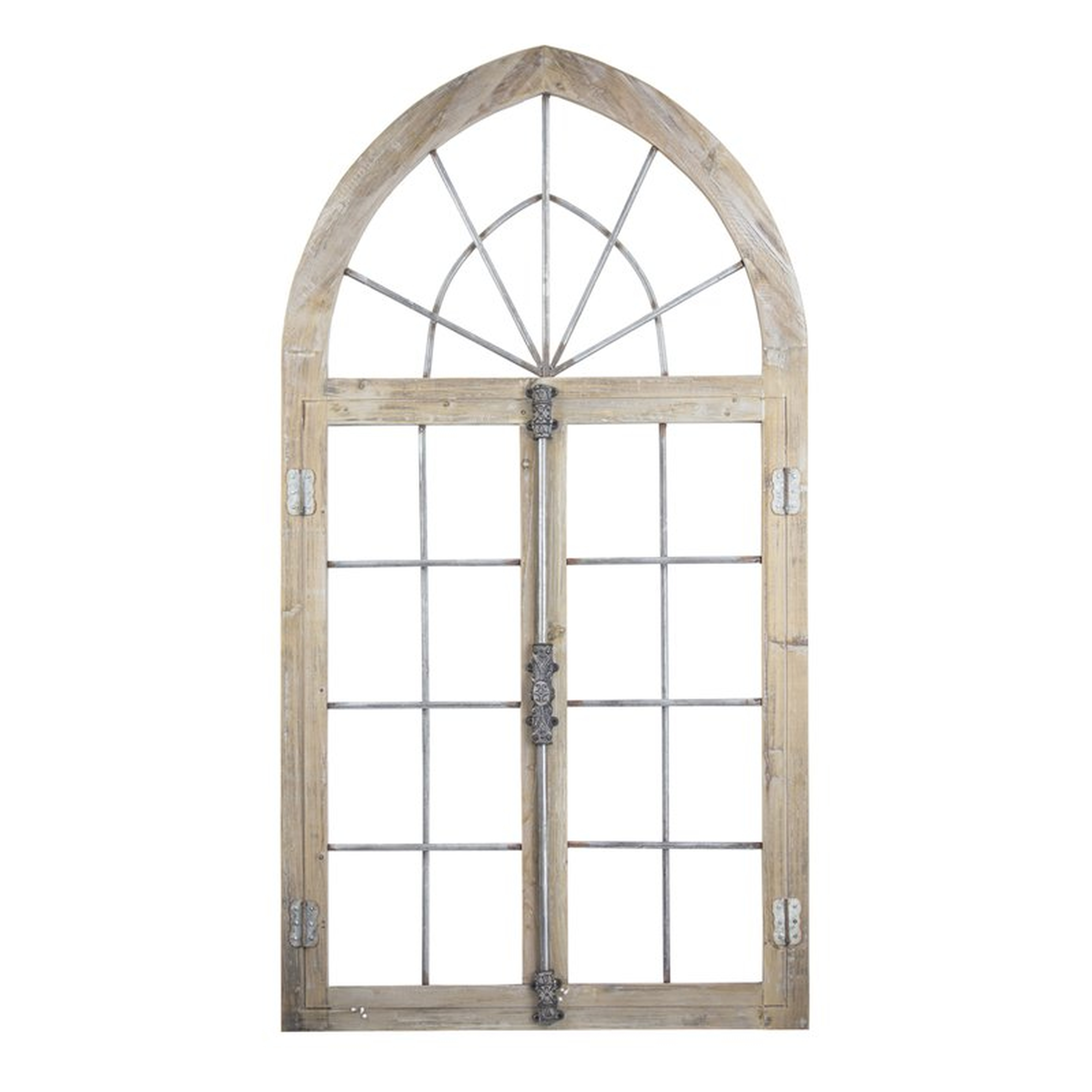 Farmhouse Wood and Metal Arched Window Door Wall Decor - Wayfair