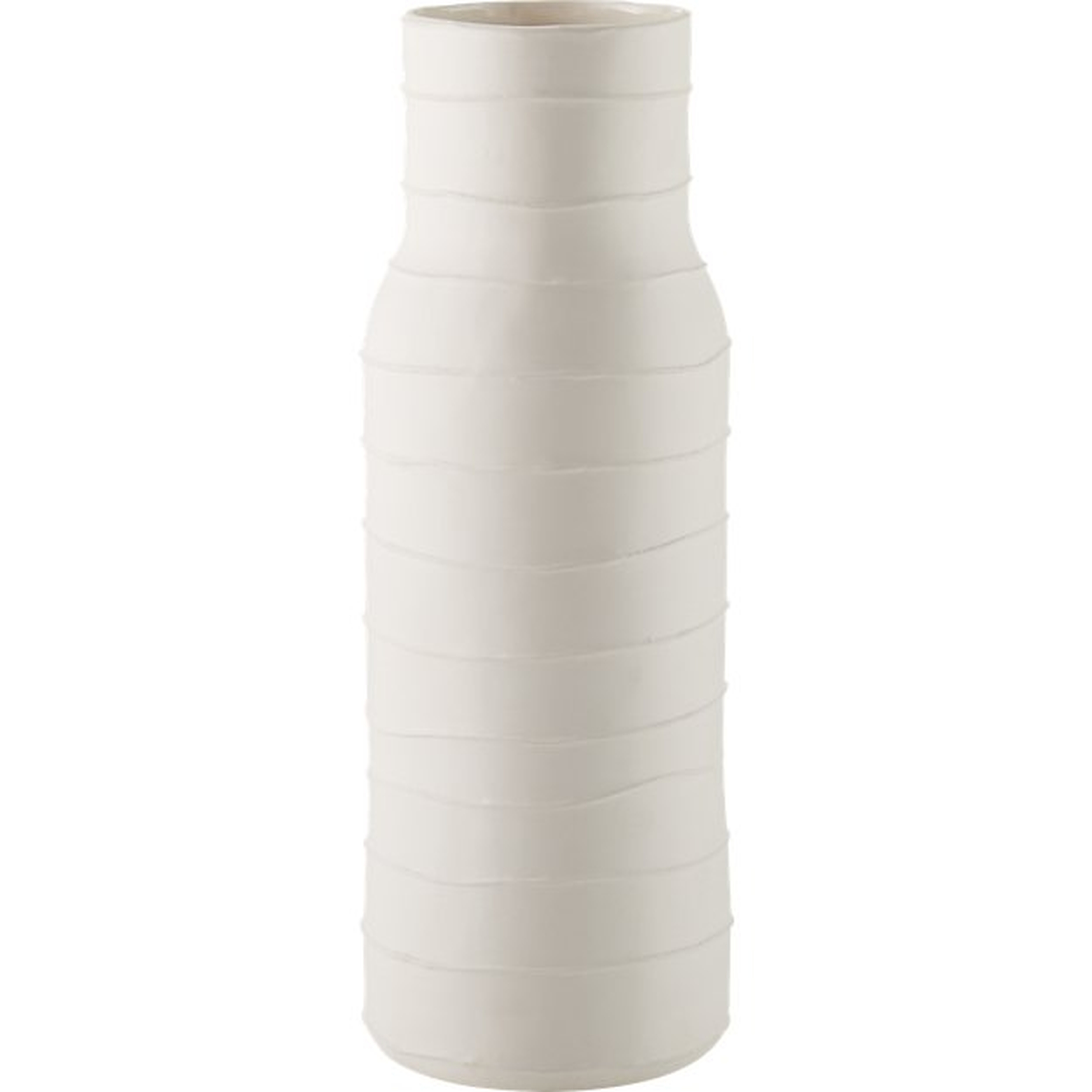 Viga Striped White Porcelain Vase - CB2