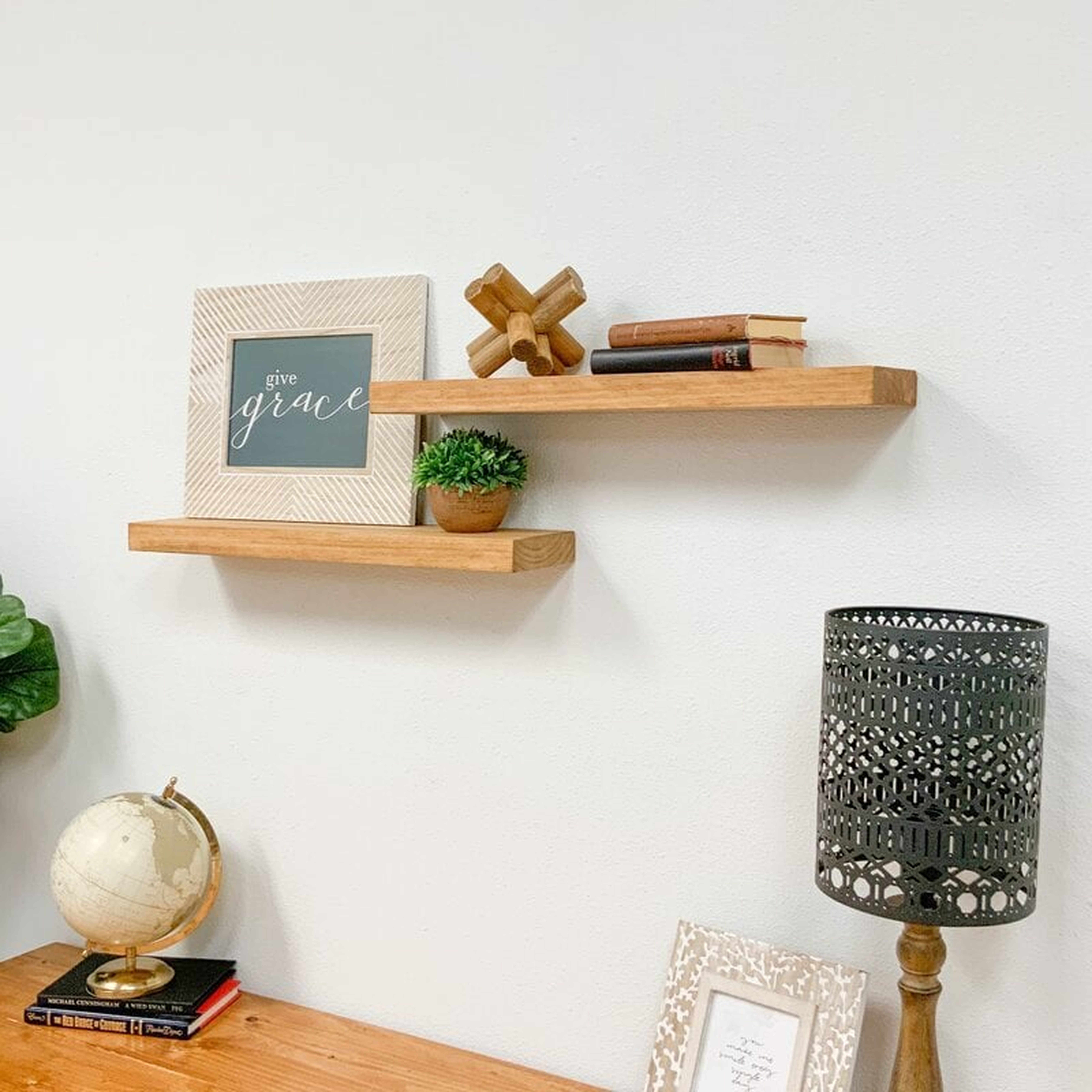 Evonne Solid Wood Floating Shelf (Set of 2) - Wayfair