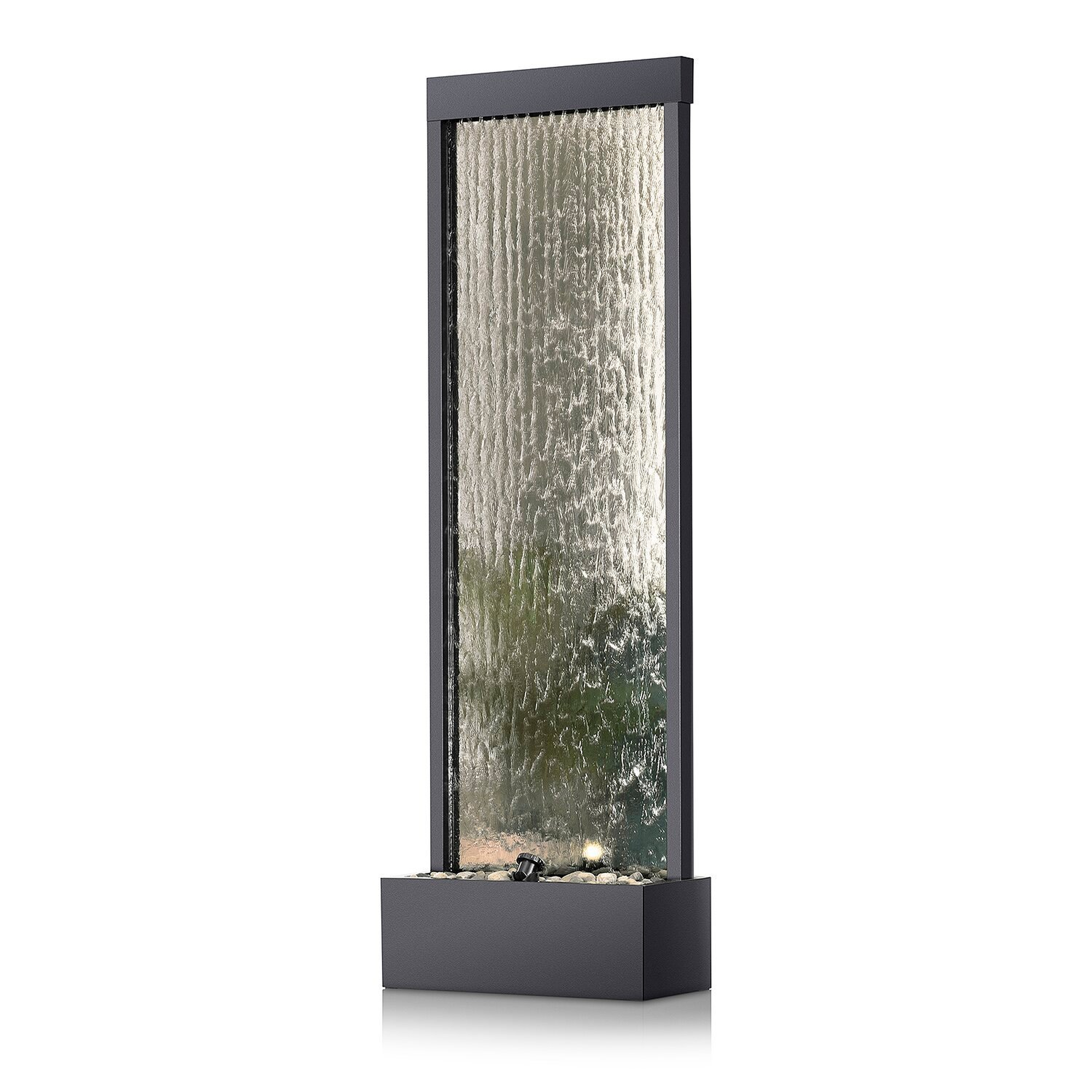 Metal Mirror Waterfall Fountain with Light - Wayfair