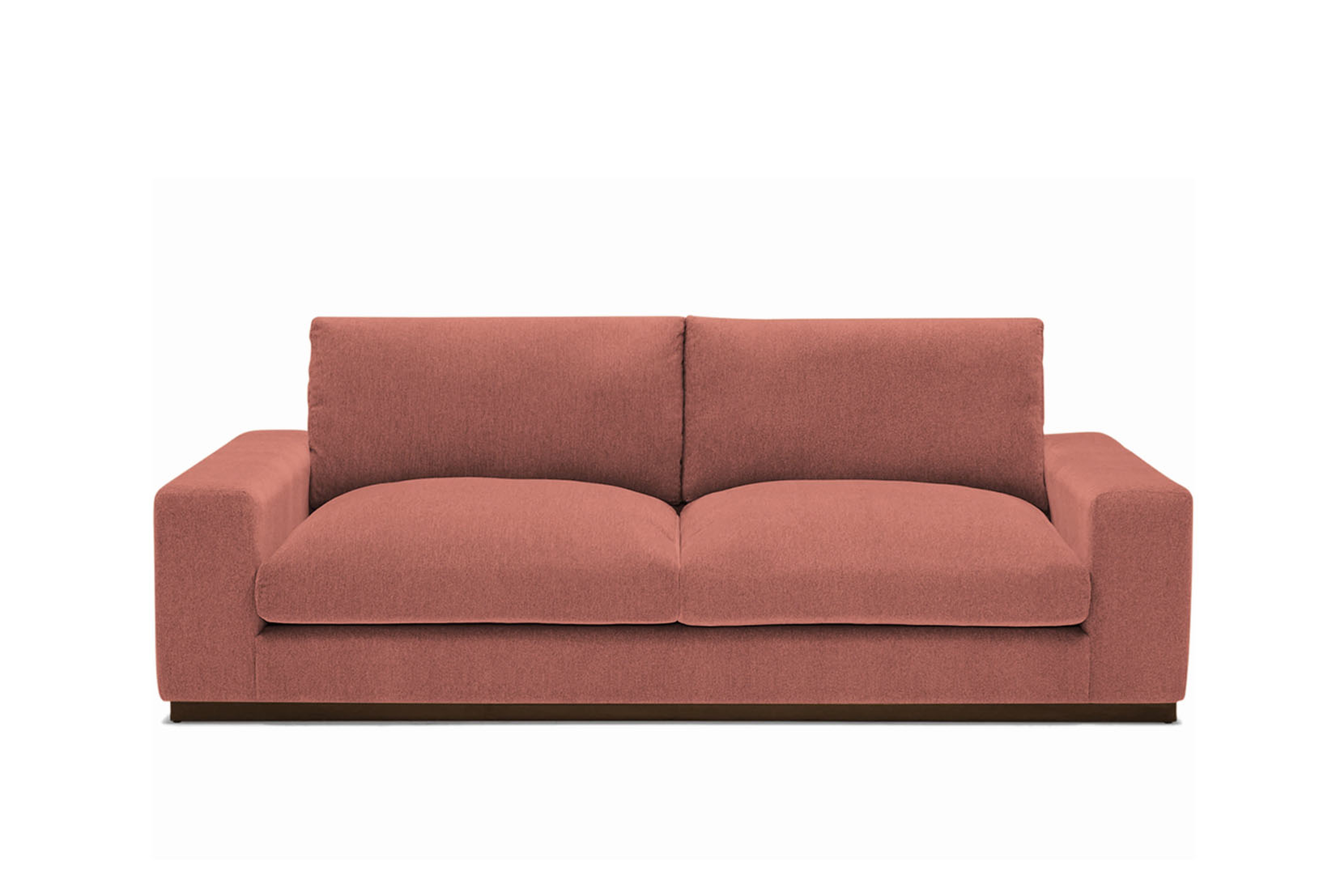 Orange Holt Mid Century Modern Sofa - Plush Terra Rose - Mocha - Joybird