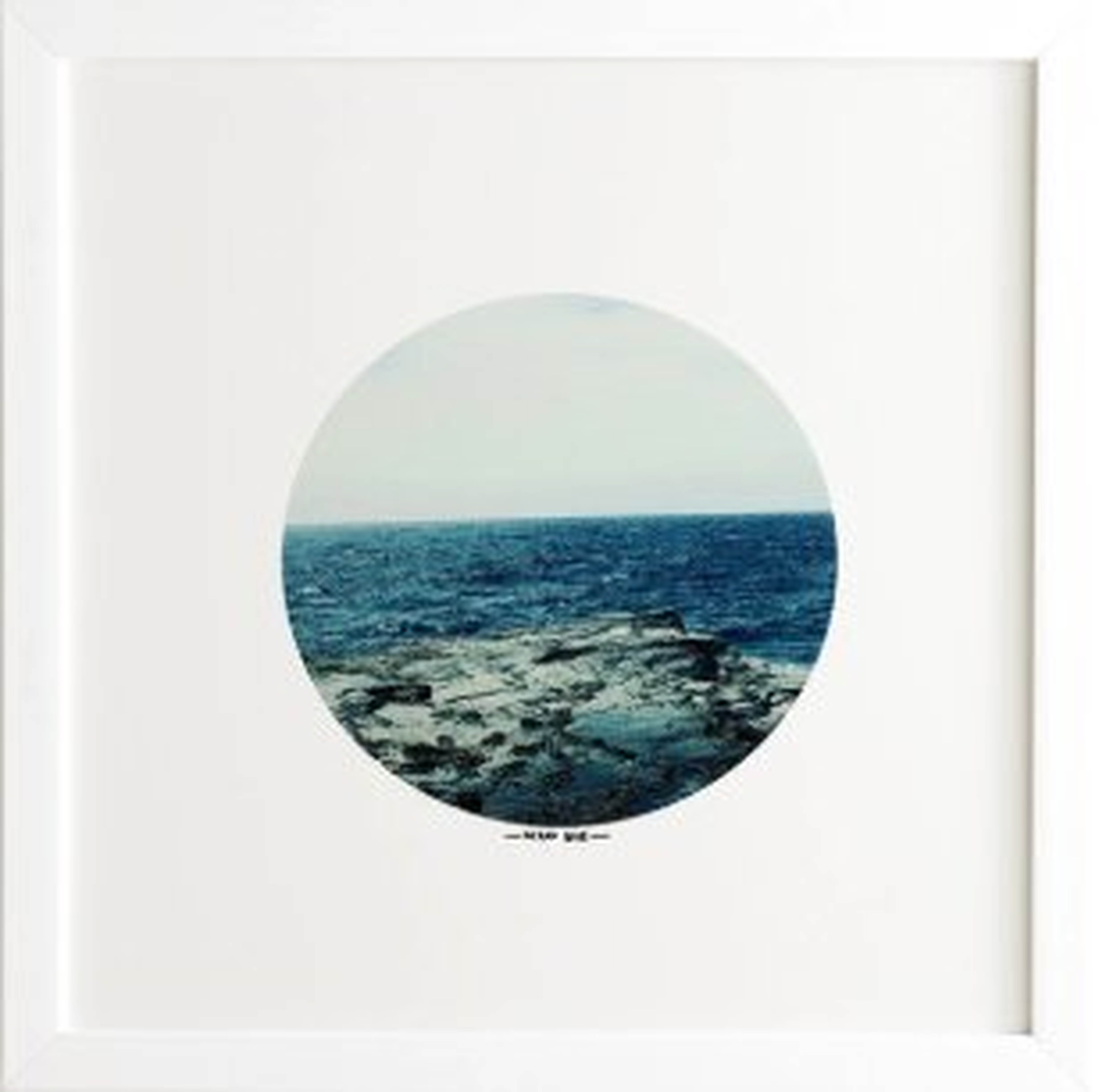 OCEAN BLUE -12''x 12''- Framed (White)- with mat - Wander Print Co.