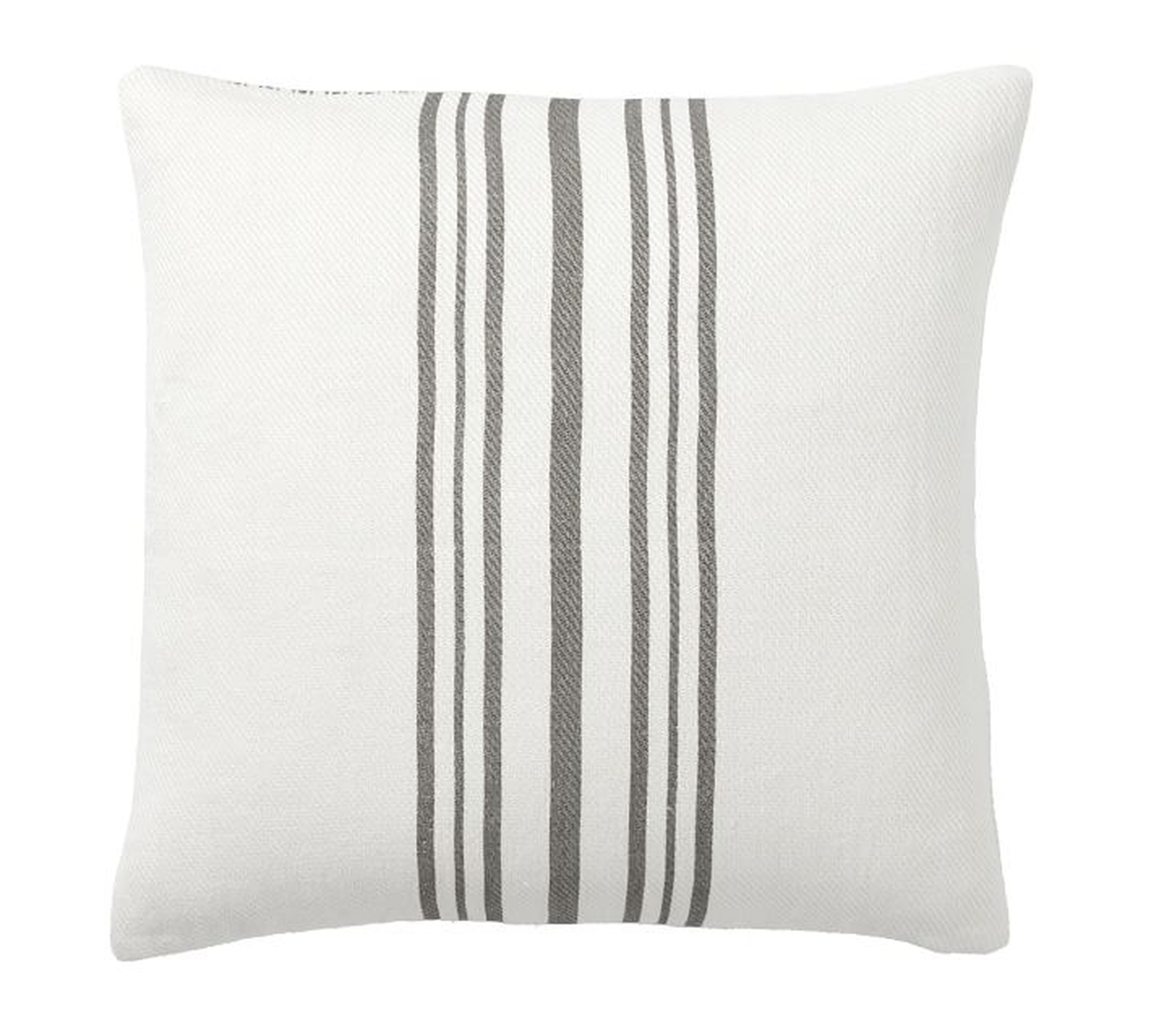 Culver Reversible Stripe Grainsack Pillow Cover, 20", Gray - Pottery Barn