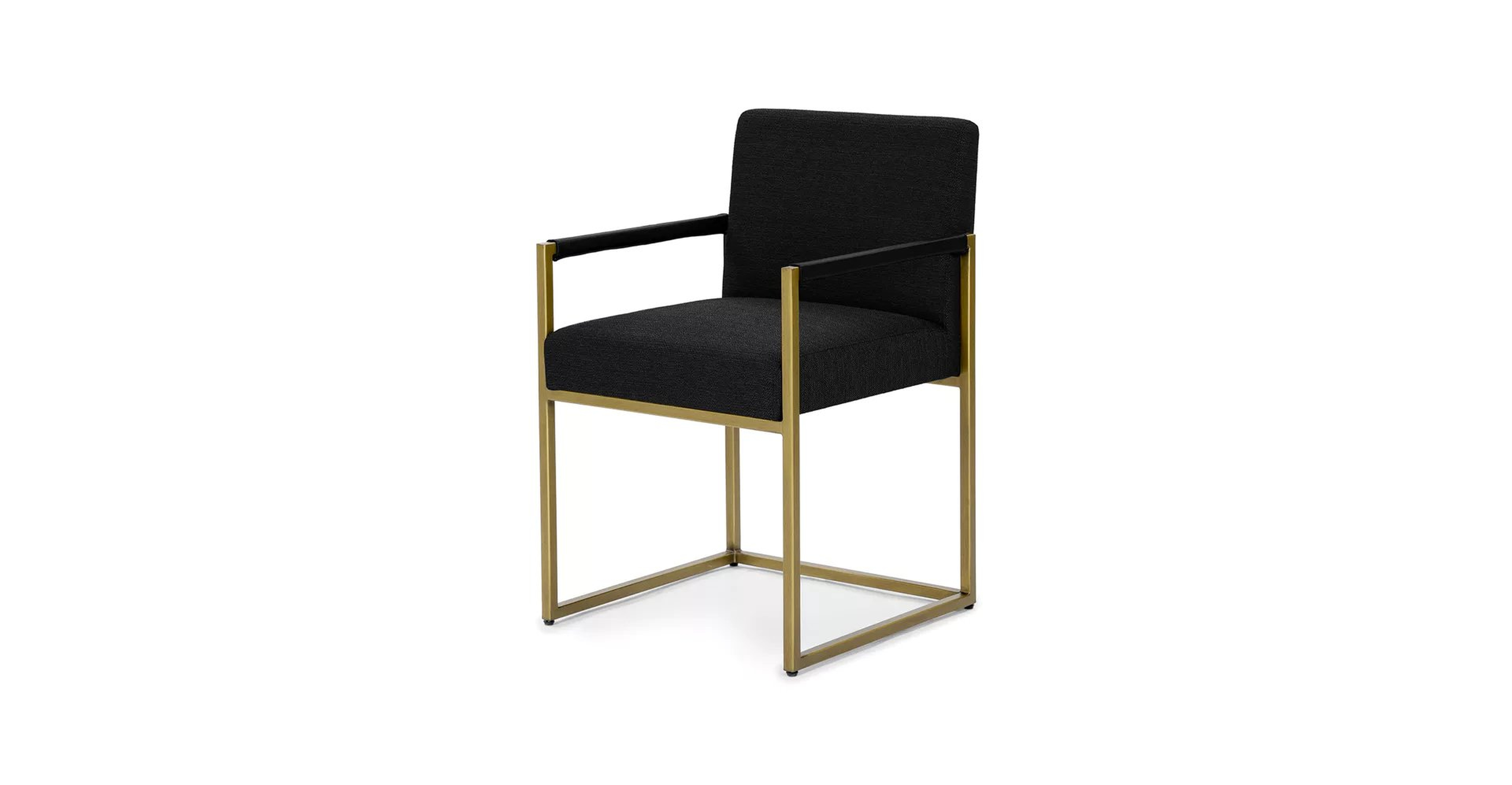 OSCURO, Pure Black and Brass Dining Chair - Article