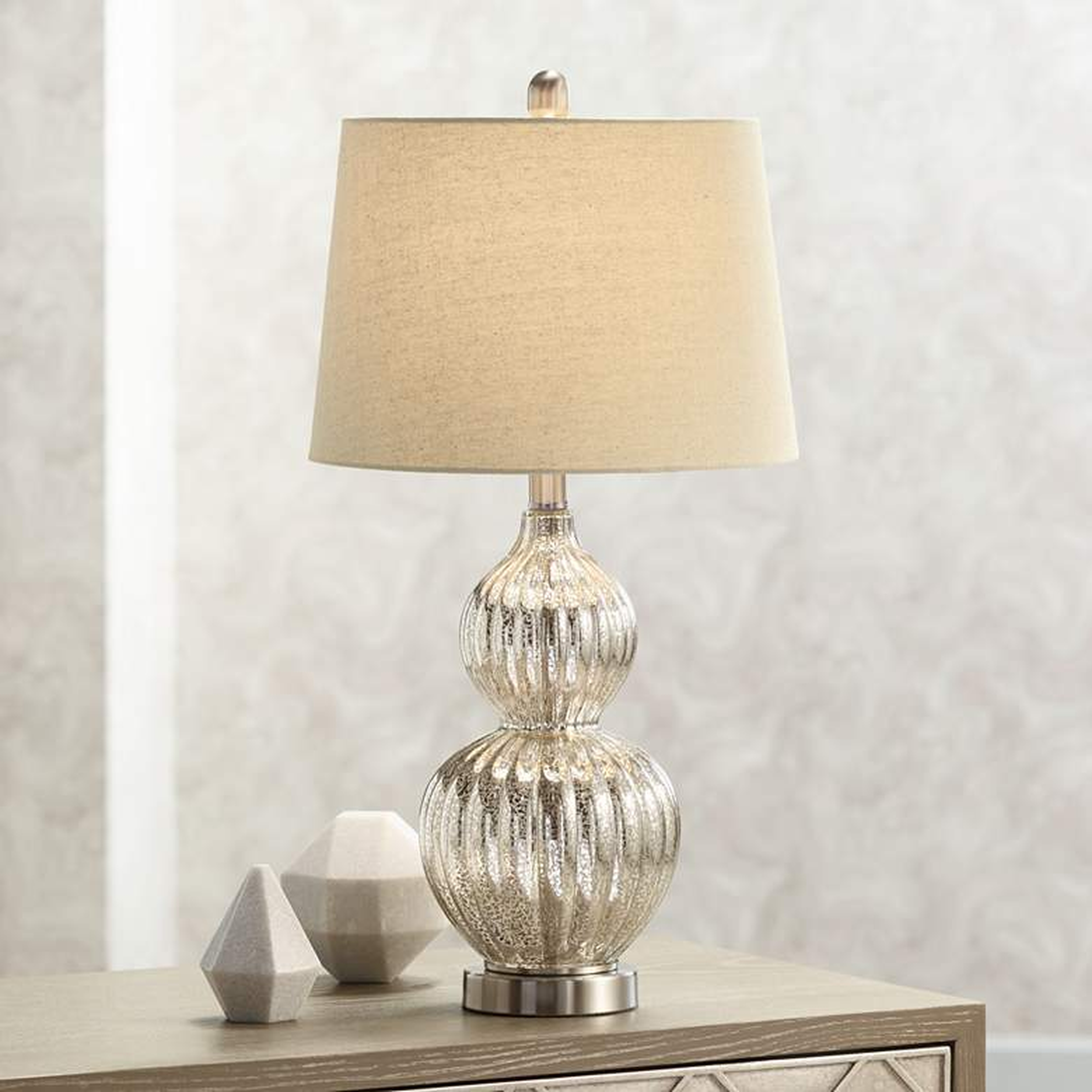 Regency Hill Lili 25" High Fluted Mercury Glass Table Lamp - Lamps Plus