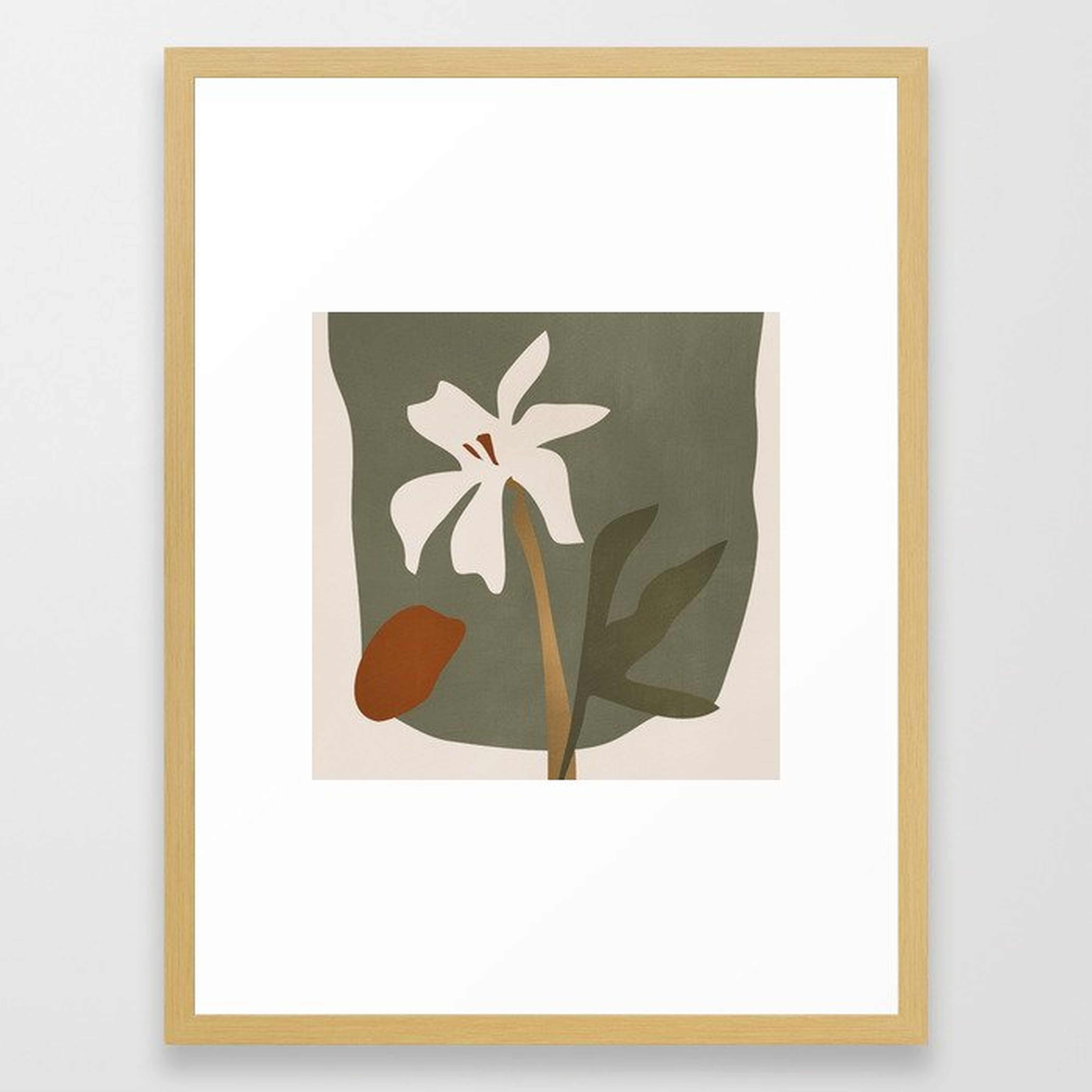 Abstract Minimal Art / Flower Framed Art Print by ThingDesign - Society6