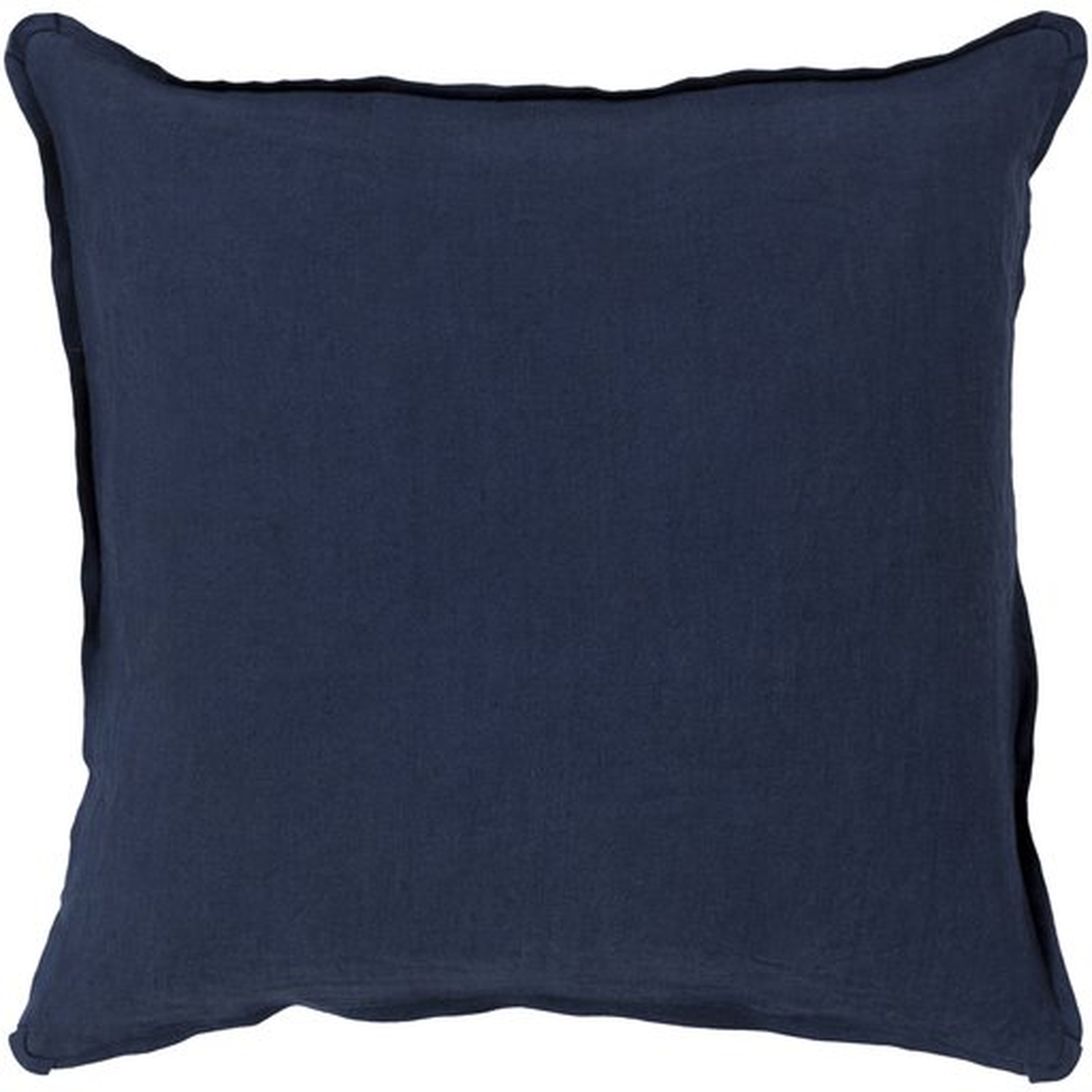 Solid Navy Linen Pillow, with down insert - Surya