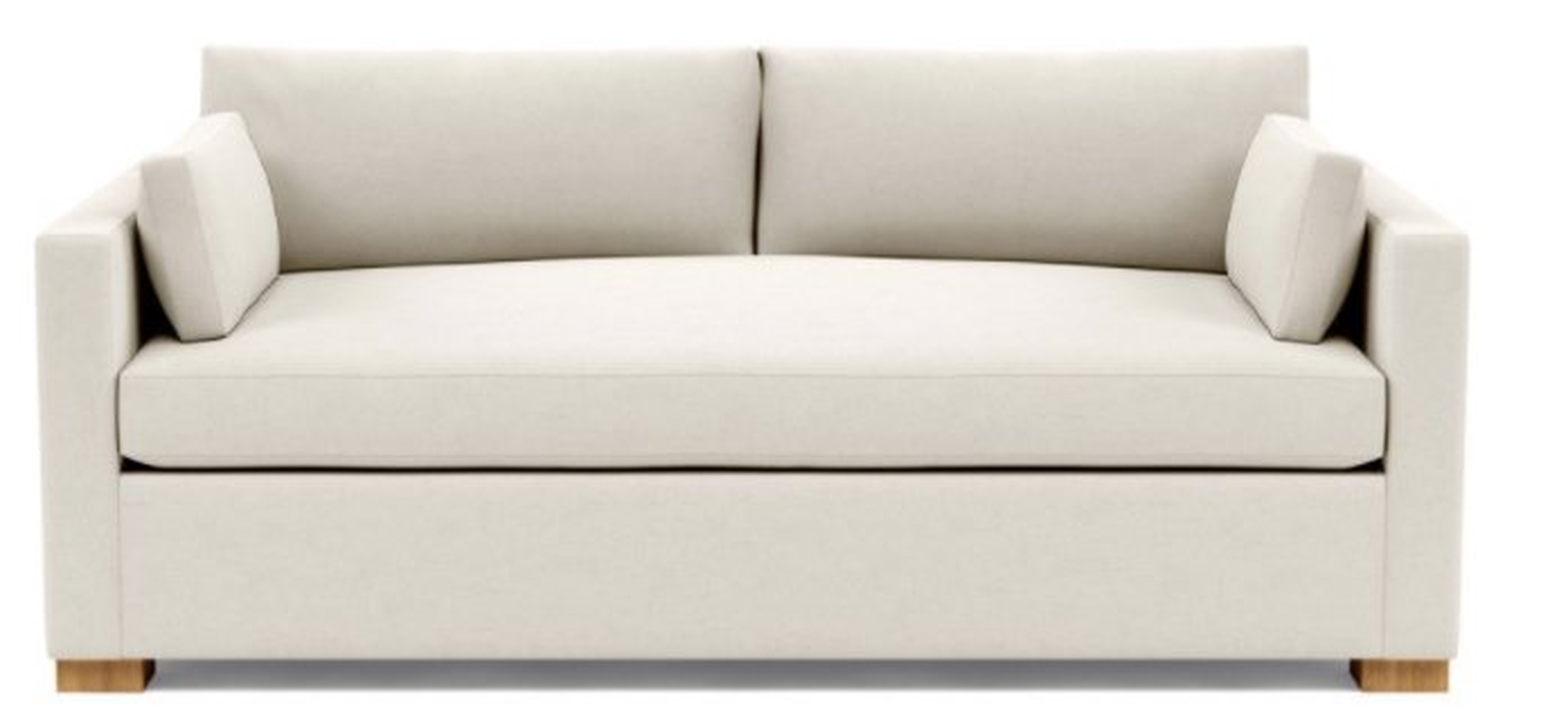 Charly 83" Sofa - Natural Oak Block Leg - Chalk Heathered Weave - Standard Depth - Bench Cushion - Standard Down Blend - Interior Define
