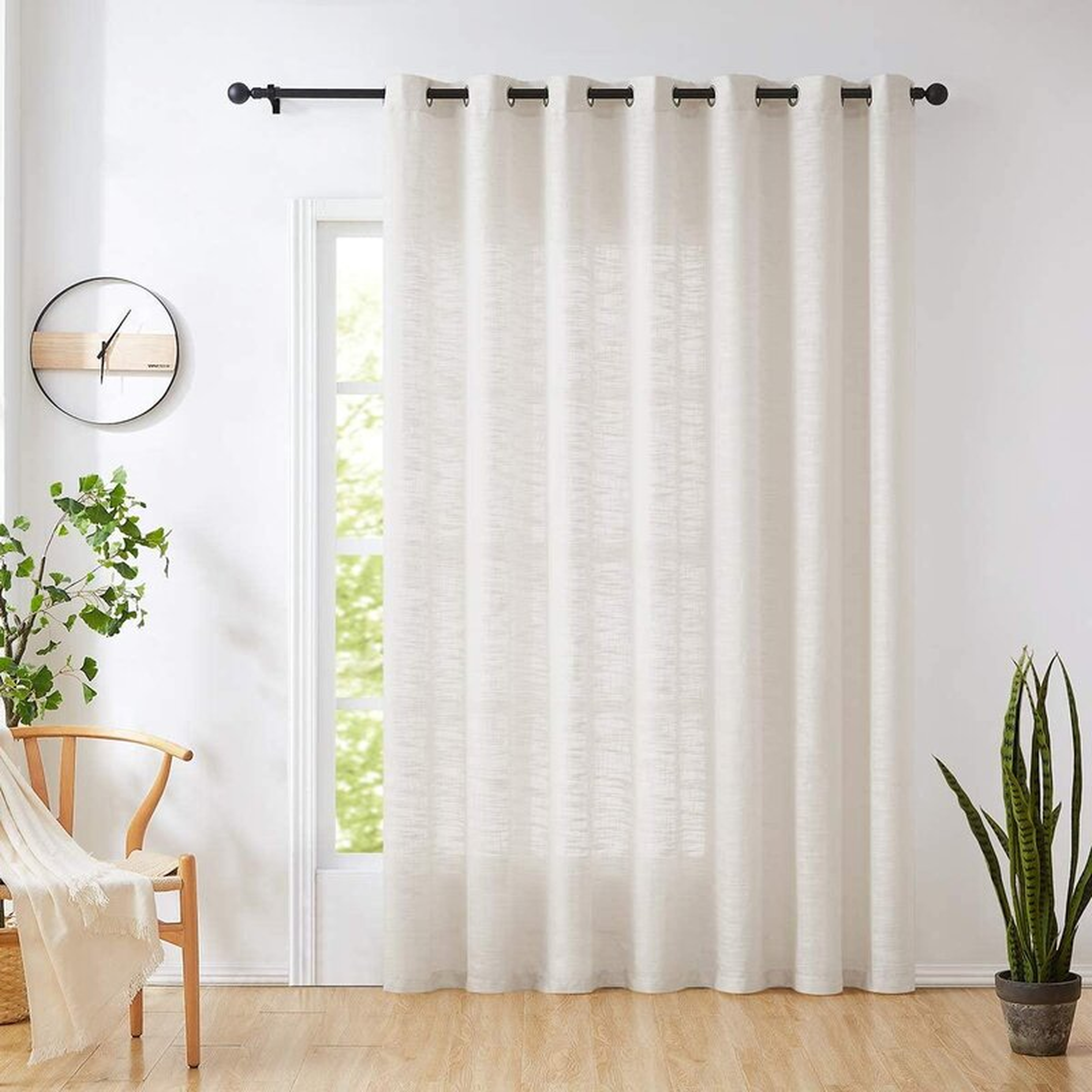 Linen Semi-Sheer Grommet Single Curtain Panel - AllModern