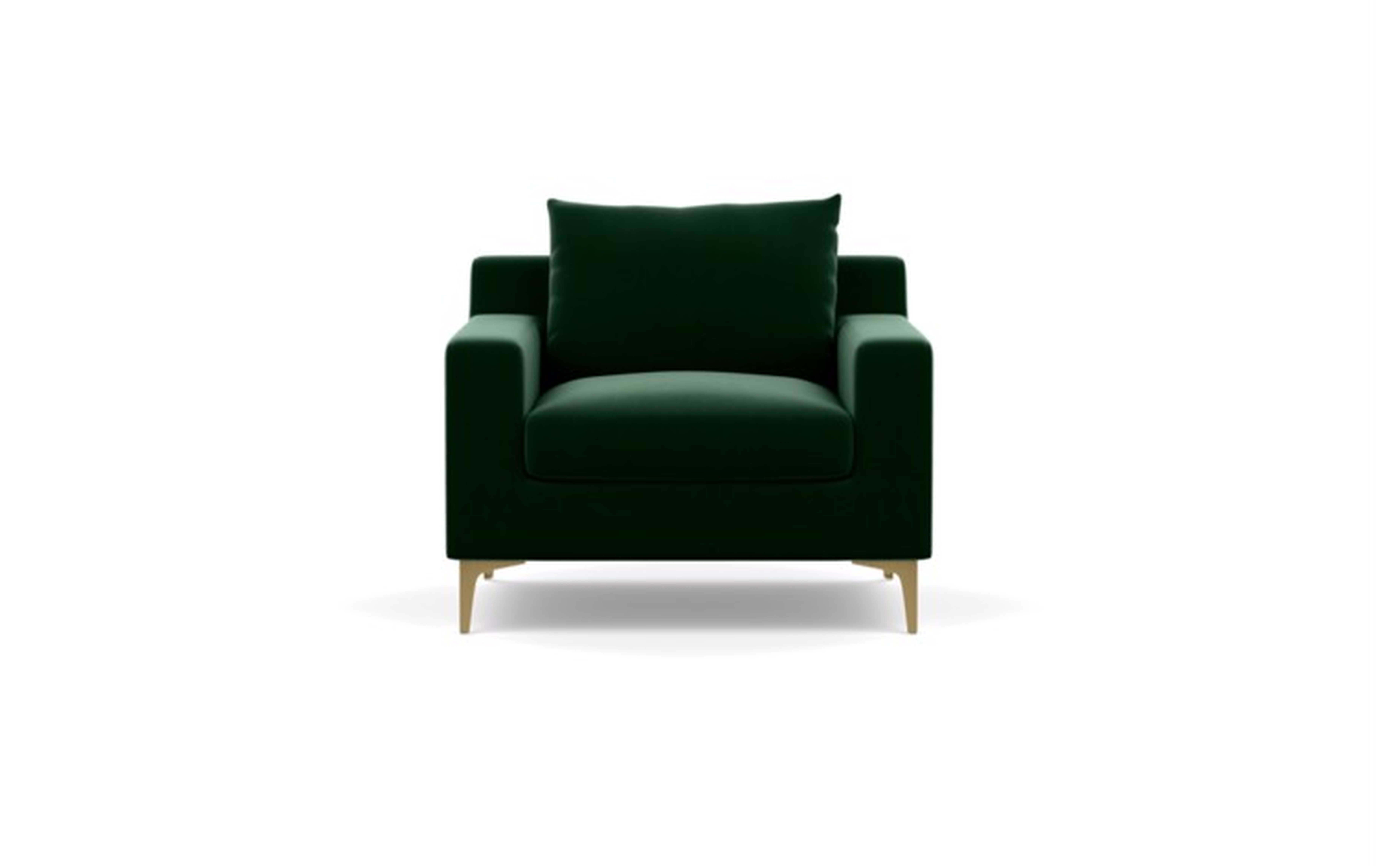 Sloan Chairs in Emerald Fabric with Brass Plated legs - Interior Define