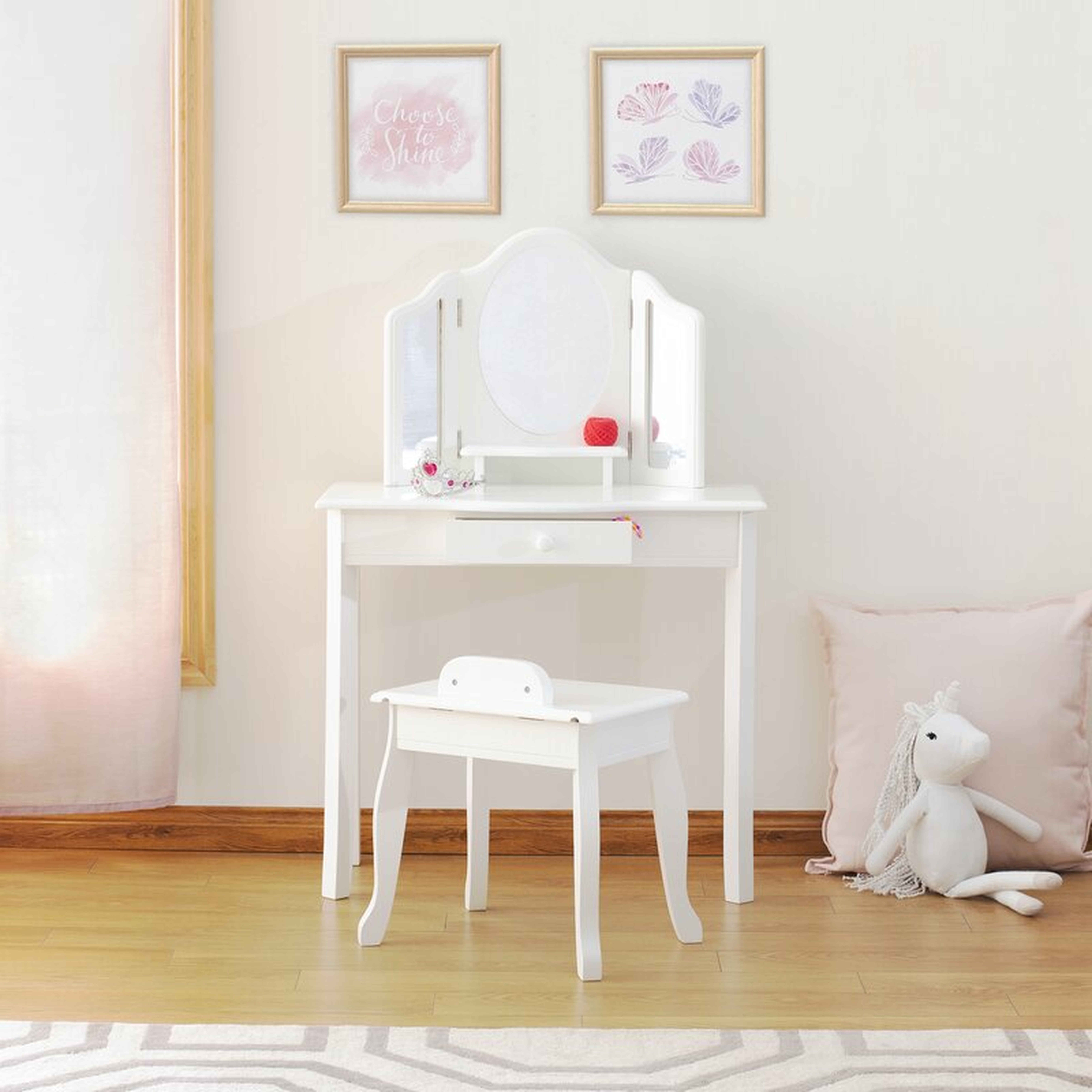 Duncombe Kids Vanity Set with Mirror - Wayfair