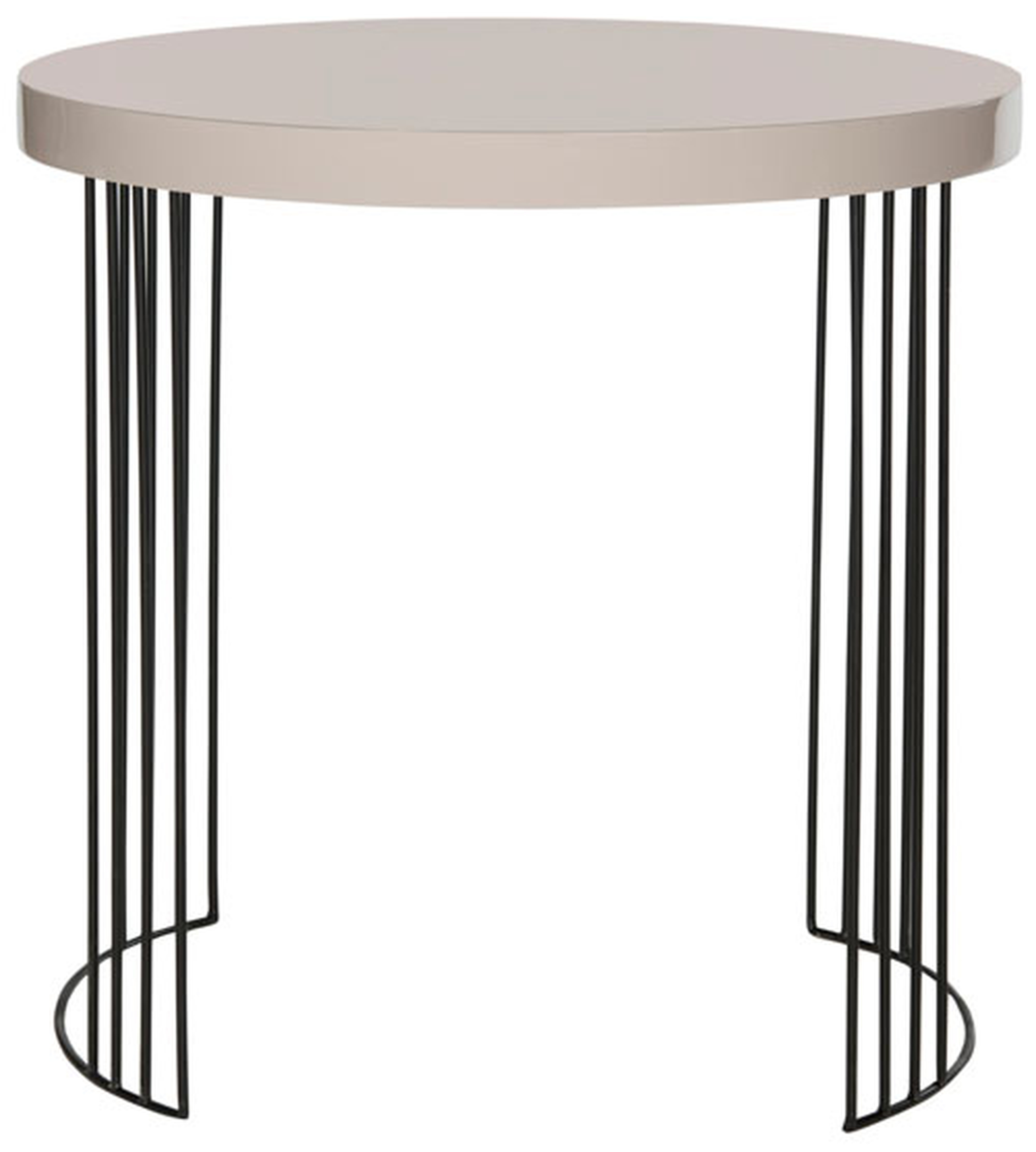 Kelly Mid Century Scandinavian Lacquer Side Table - Taupe/Black - Arlo Home - Arlo Home