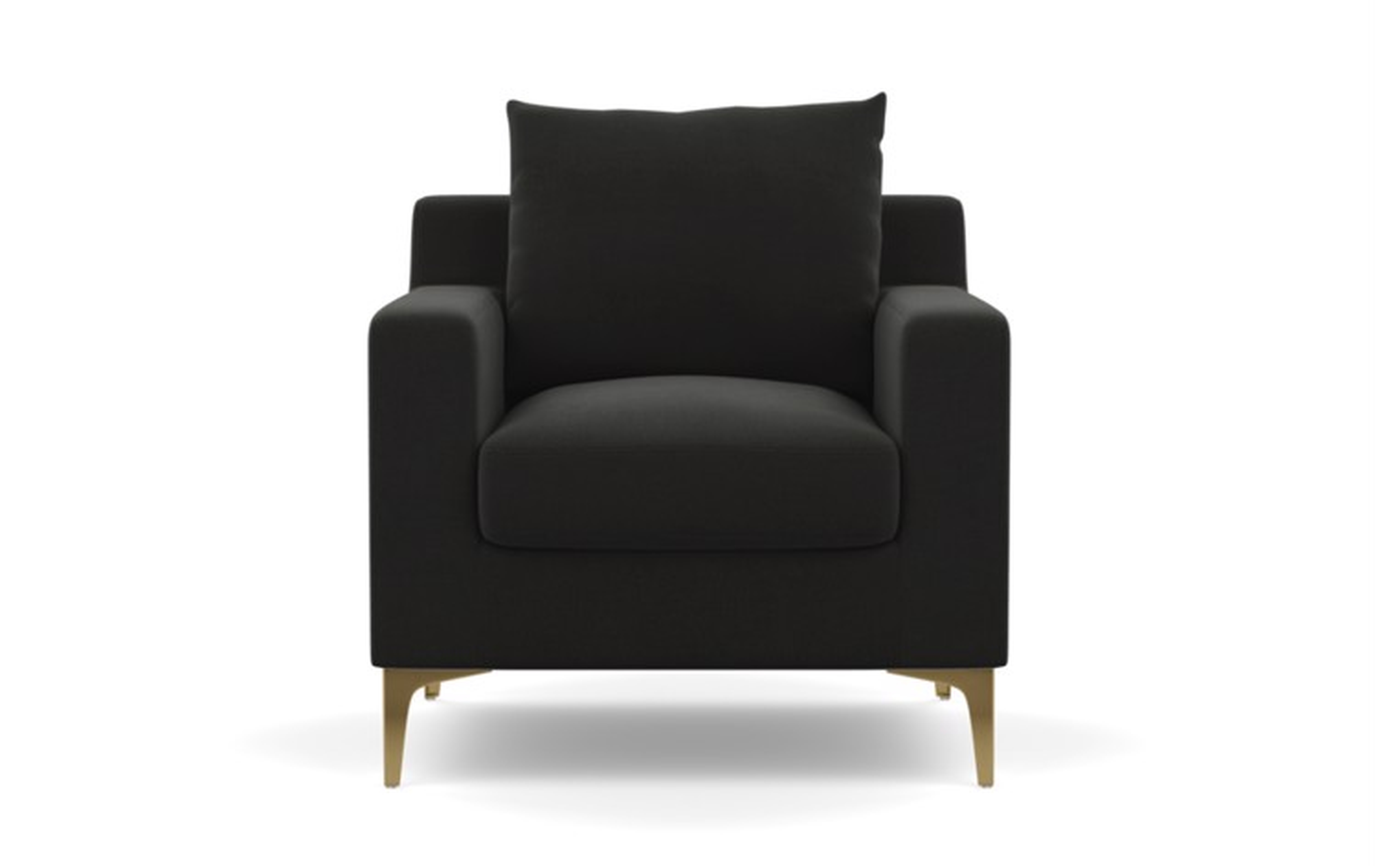 Sloan Chairs with Petite in Shadow Fabric with Brass Legs - Interior Define