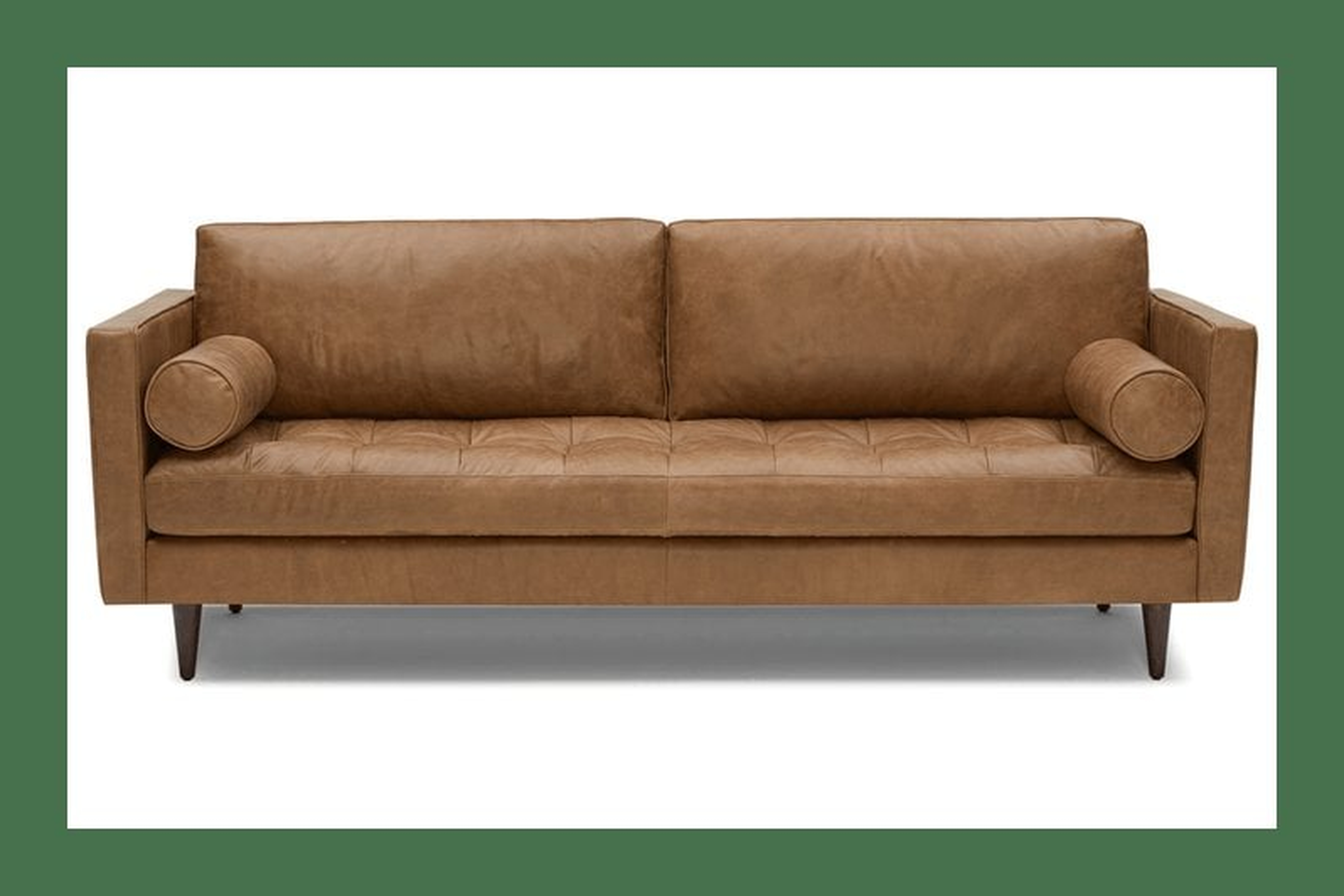 Brown Briar Mid Century Modern Leather Sofa - Santiago Camel - Mocha - Joybird