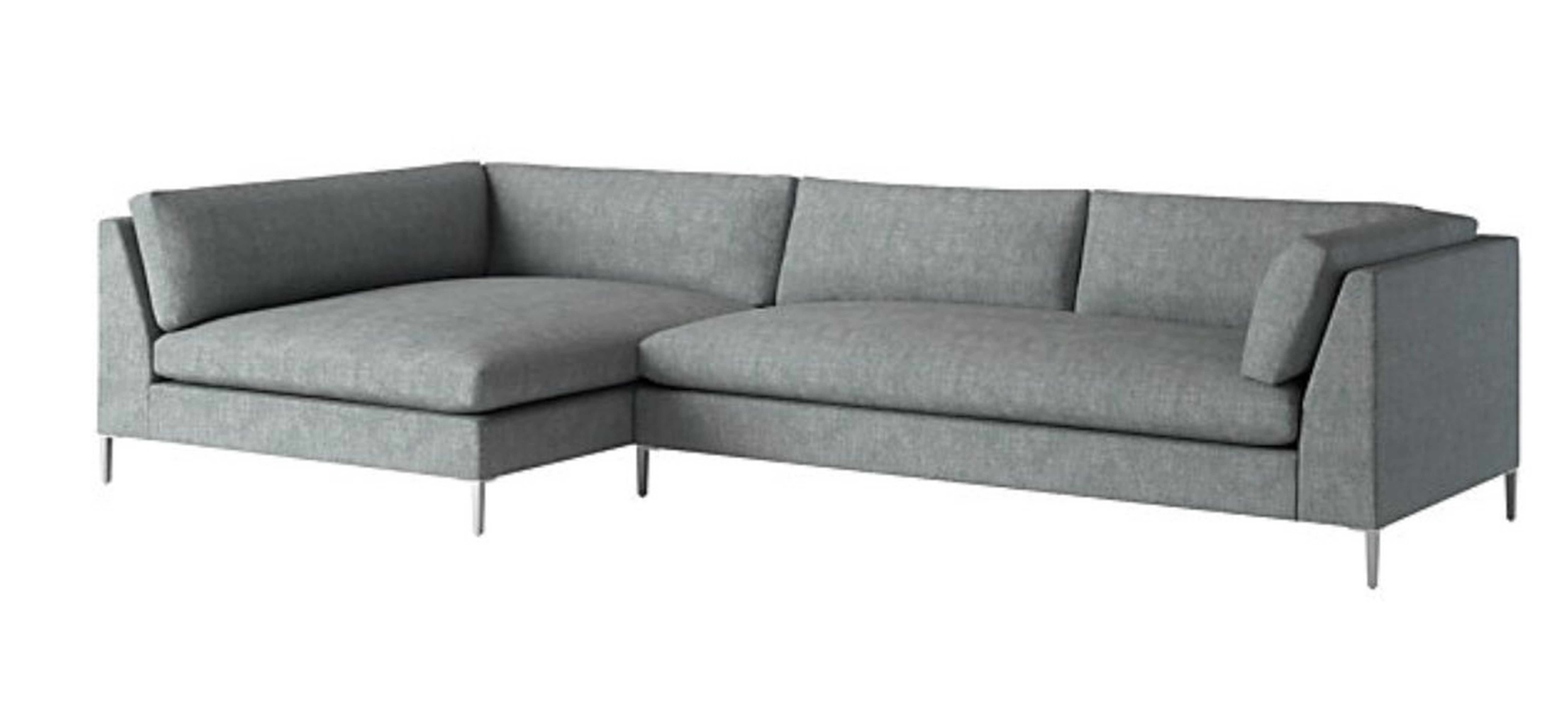 DECKER 2-PIECE SECTIONAL SOFA - Nomad, Charcoal - LEFT Arm - CB2
