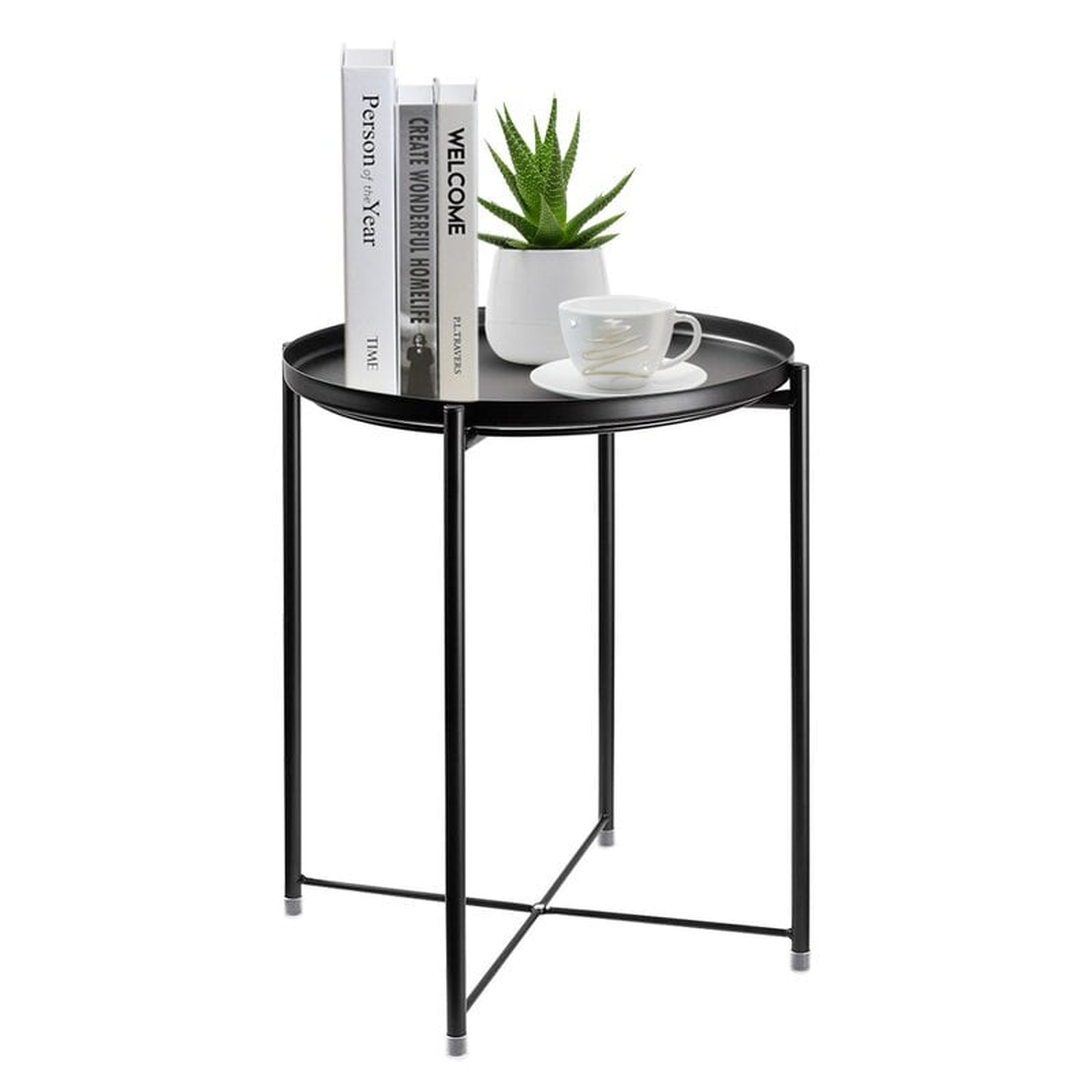 Otwell Tray Top Cross Legs End Table - Wayfair