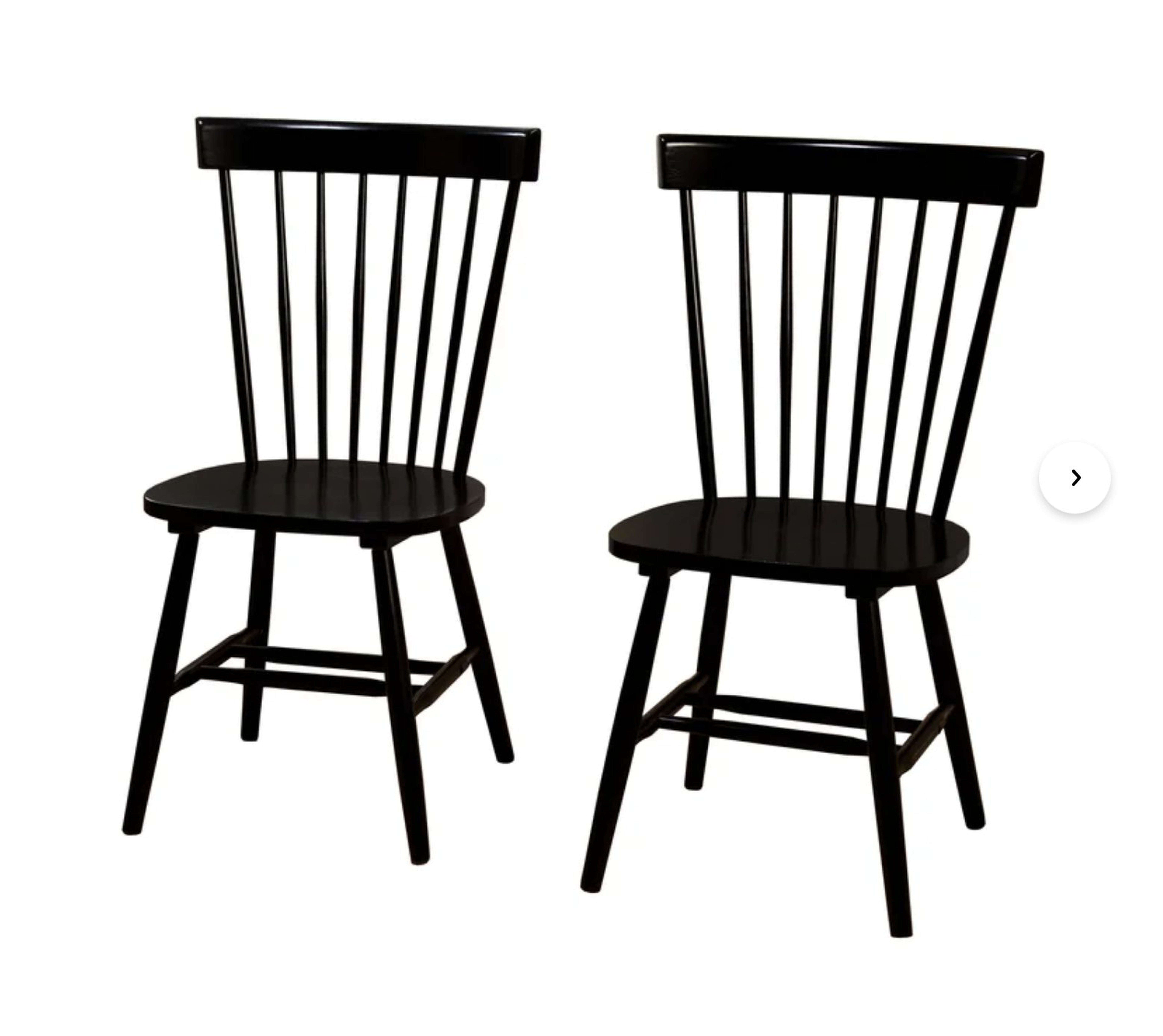 Roudebush Solid Wood Dining Chair / Set of 2 / Black - Wayfair