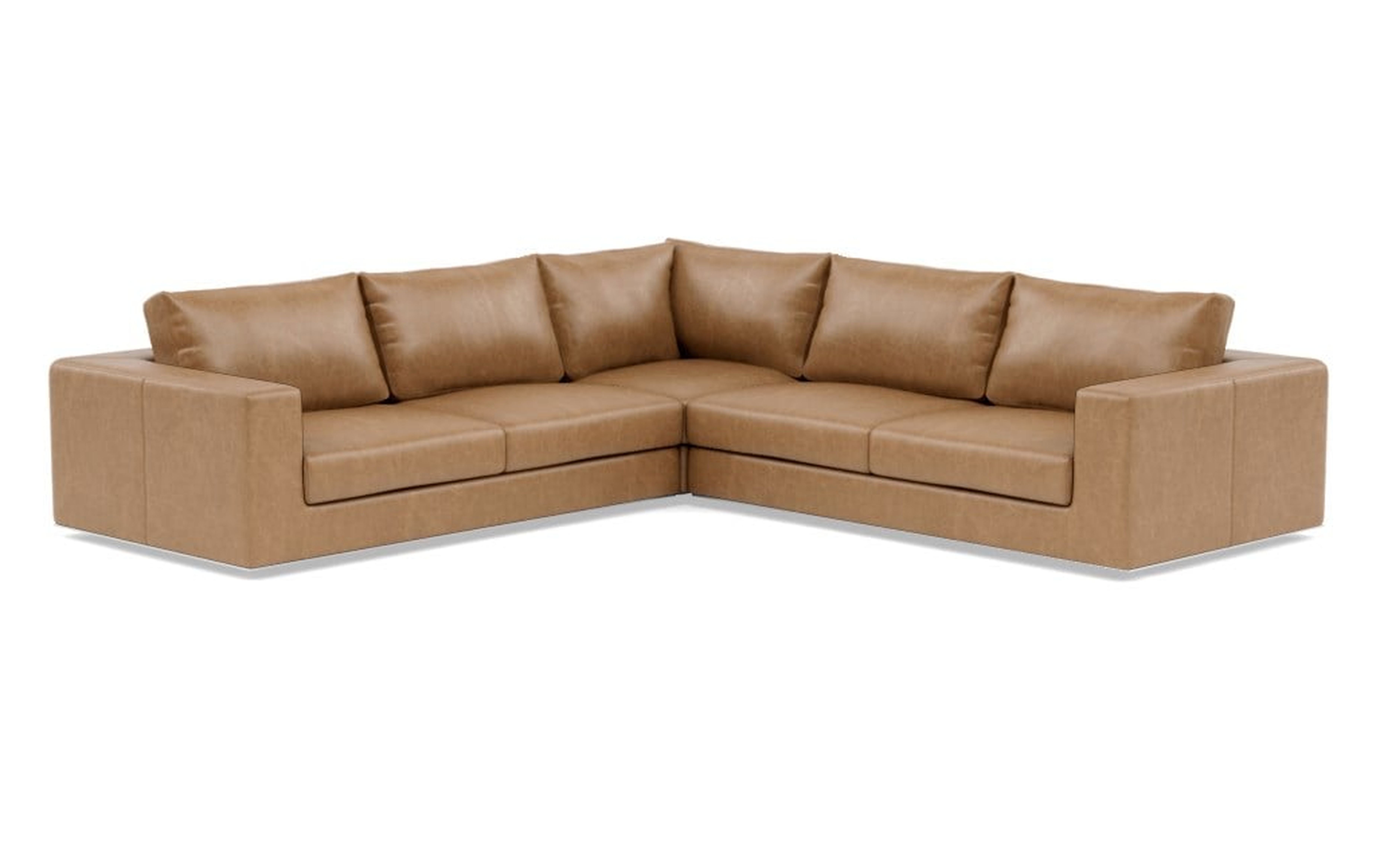WALTERS Leather Corner Sectional Sofa // 119"x119" // Palomino Leather // Standard Cushion Fill - Interior Define