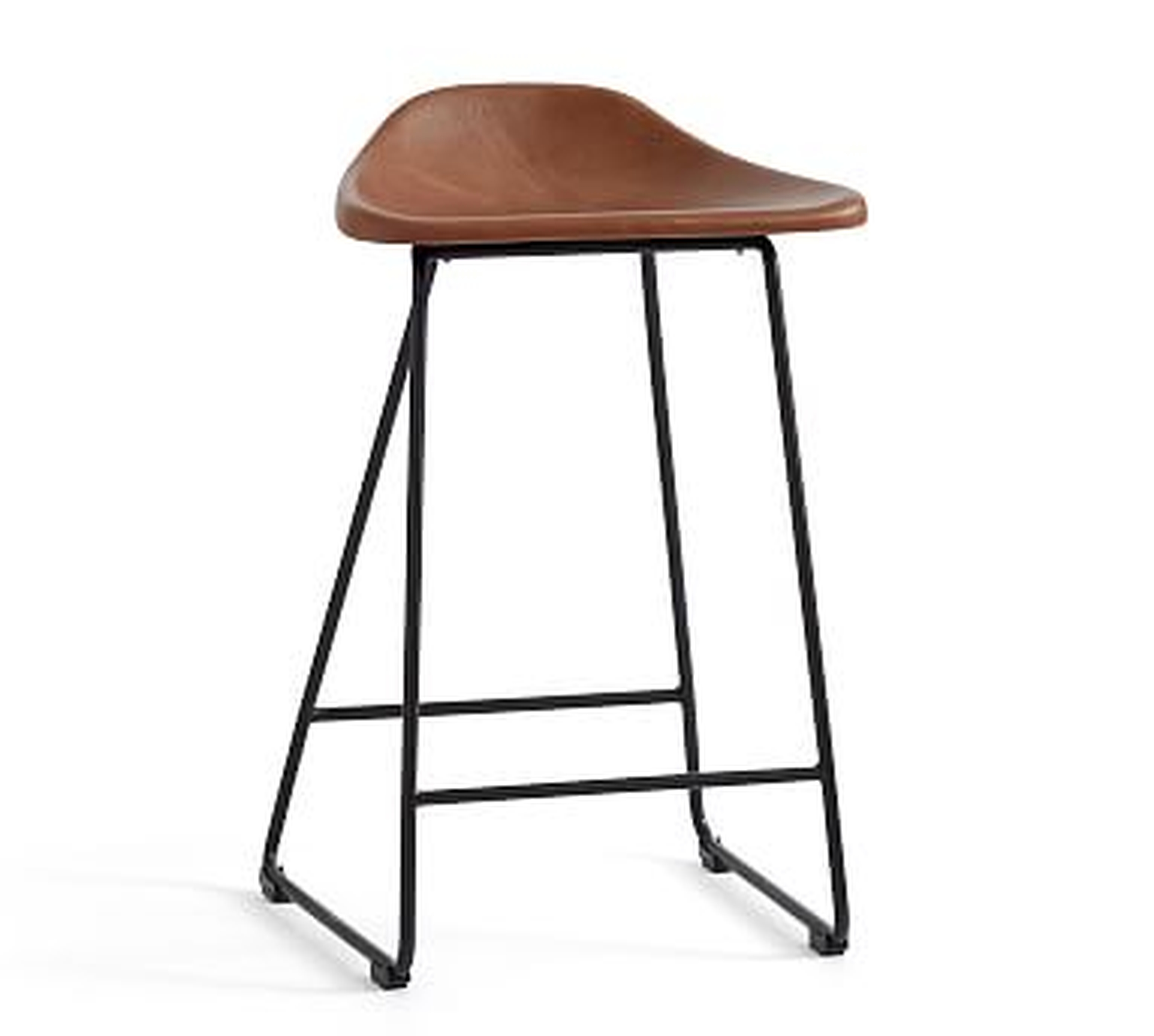 Brenner Leather Counter Stool - Pottery Barn