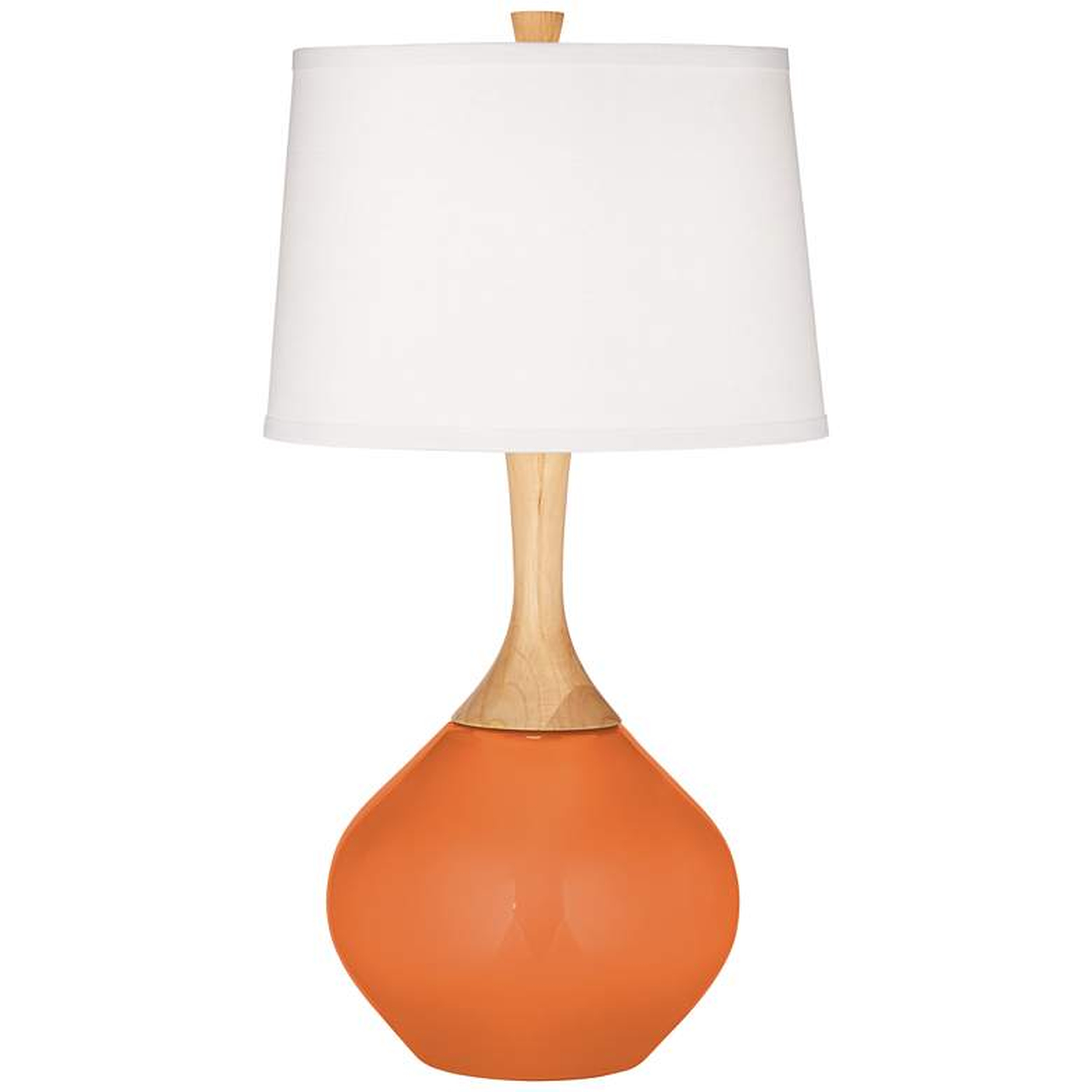 Color Plus Wexler 31" White Shade Celosia Orange Modern Table Lamp - Lamps Plus