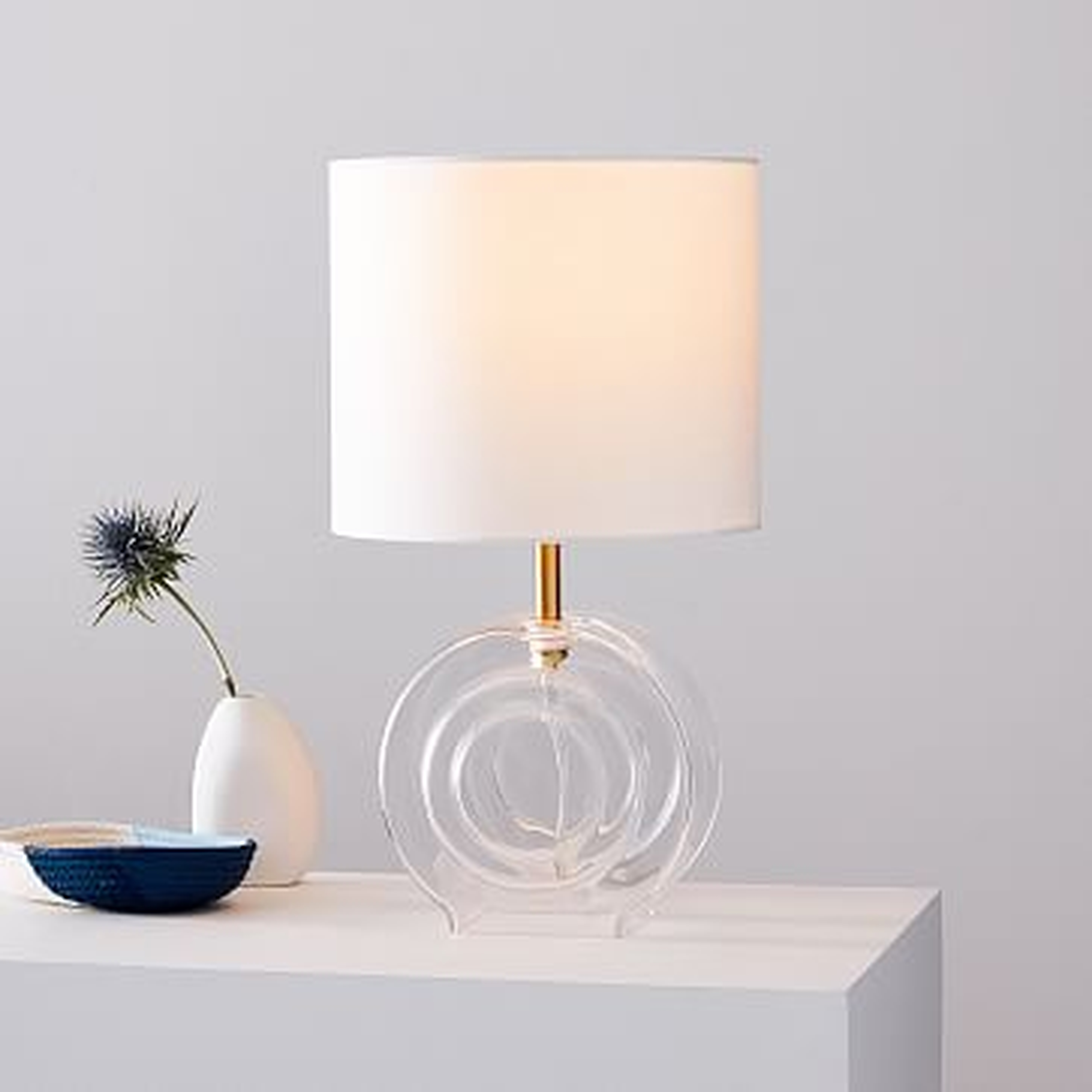 Retro Encased Table Lamp, Small, Clear - West Elm