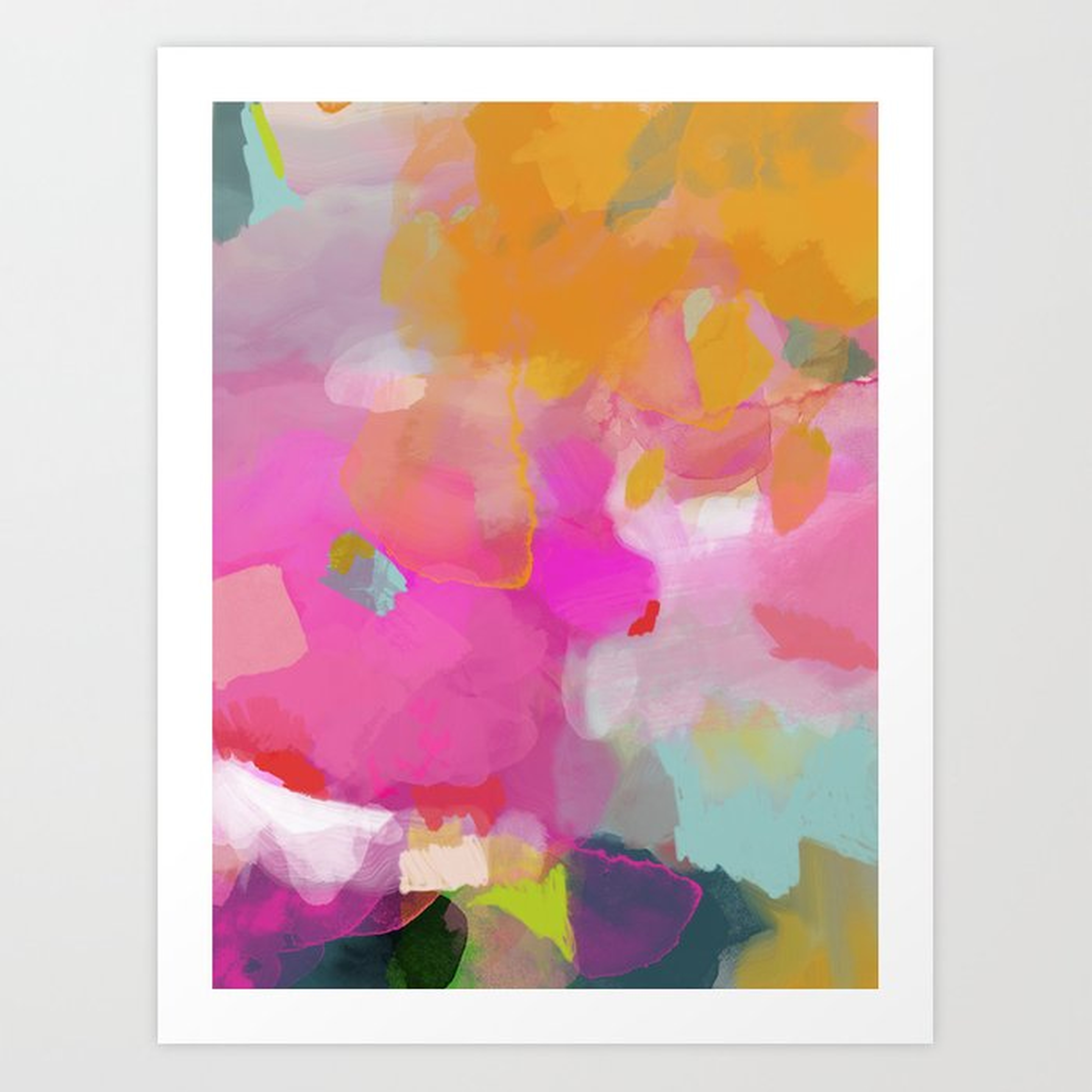 pink sun clouds abstract Art Print - Large - 22 x 28 - Society6