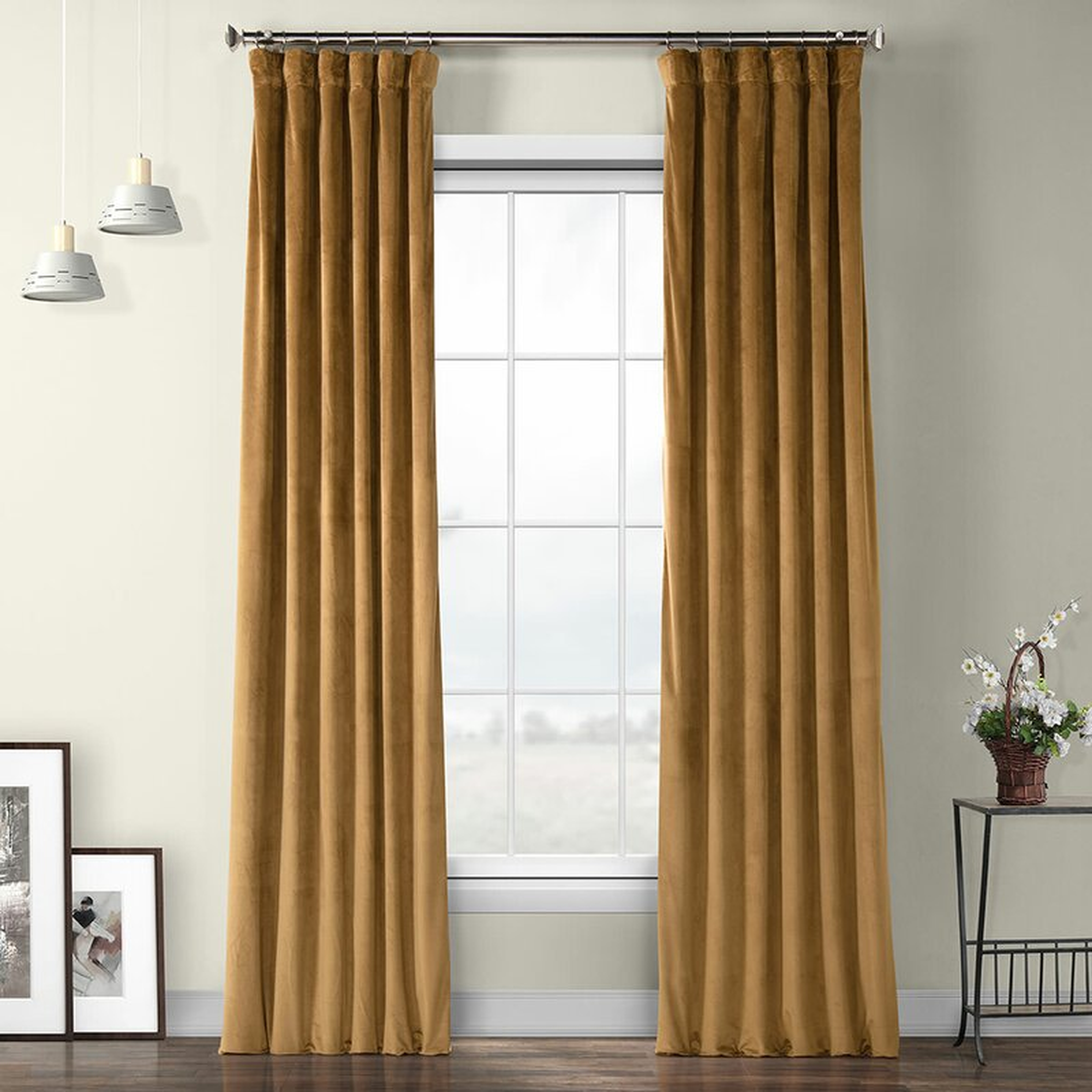 Livia Solid Room Darkening Thermal Rod Pocket Curtain Panel - Wayfair