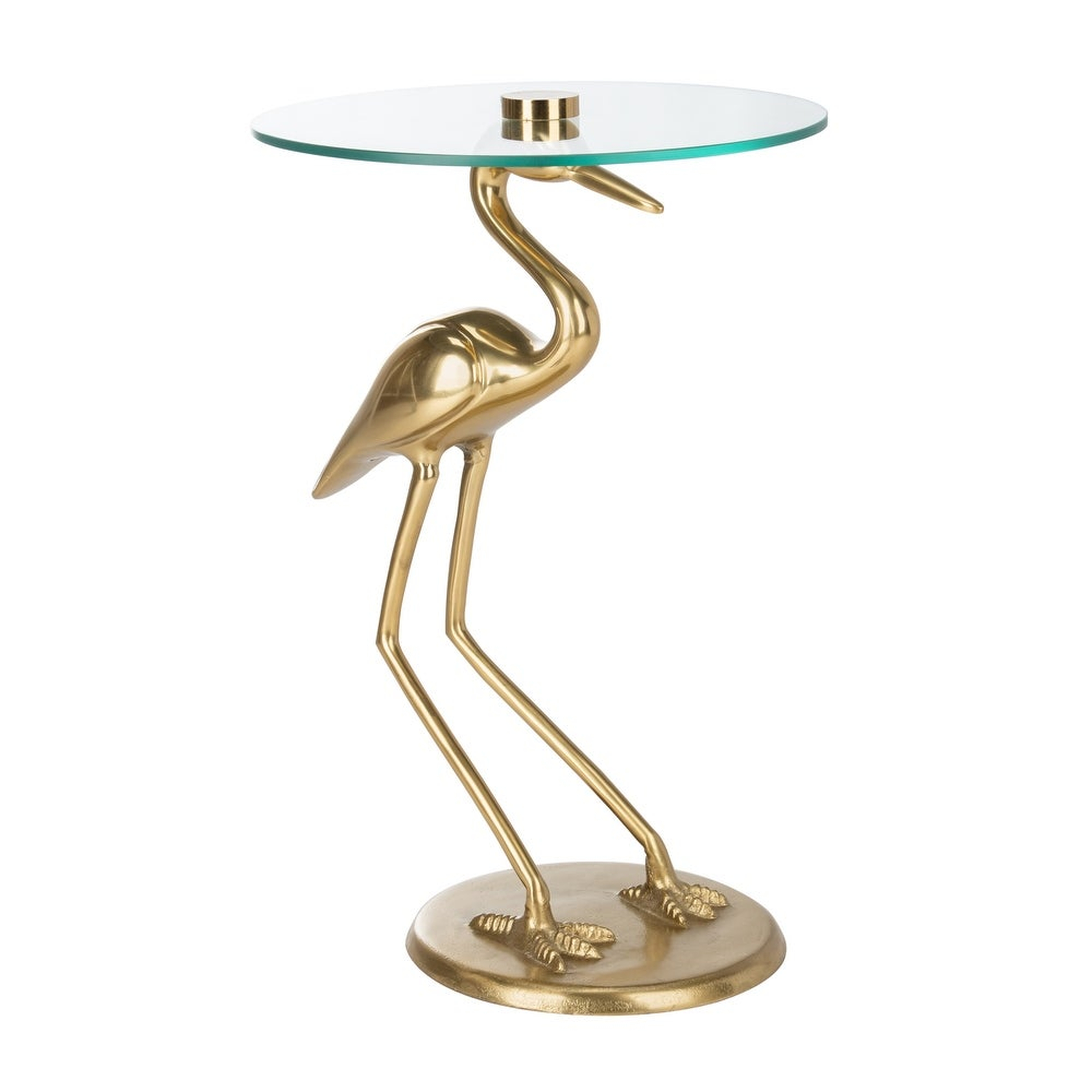 Safavieh Tori Crane Base Accent Table - Gold / Glass - 14.5" x 10.5" x 27" - Overstock